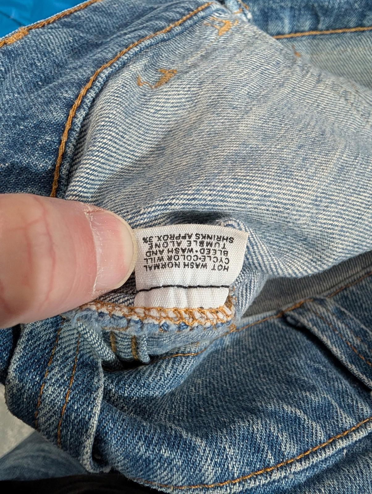 Levis Jeans Womens W26 L30 Cargo Pockets Denim Blue Casual Vintage 70s Orange