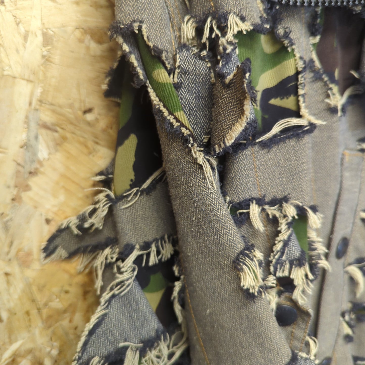 Griffin Blade-cut Bomber Camouflage Parka Cotton Green Camo Canvas Mens Medium