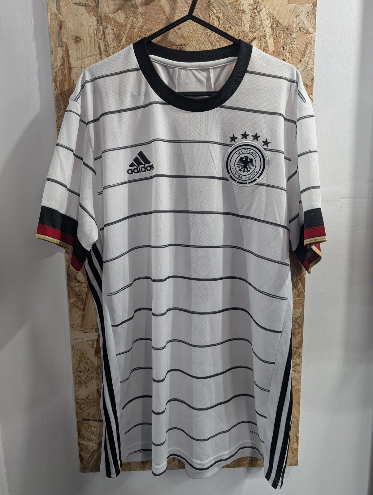 Adidas Germany Shirt Large Men National Top Aeroready Striped White Black 2020