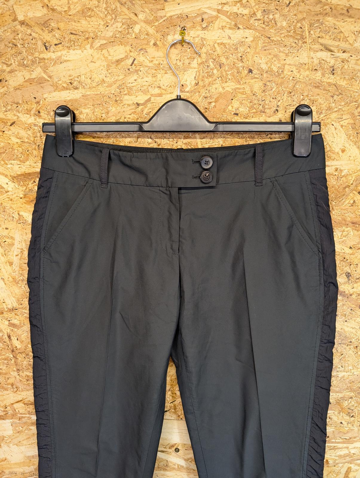 All Saints Trousers Size 10 W30 L27 Black Smart Formal Italian Cloth Side Stripe