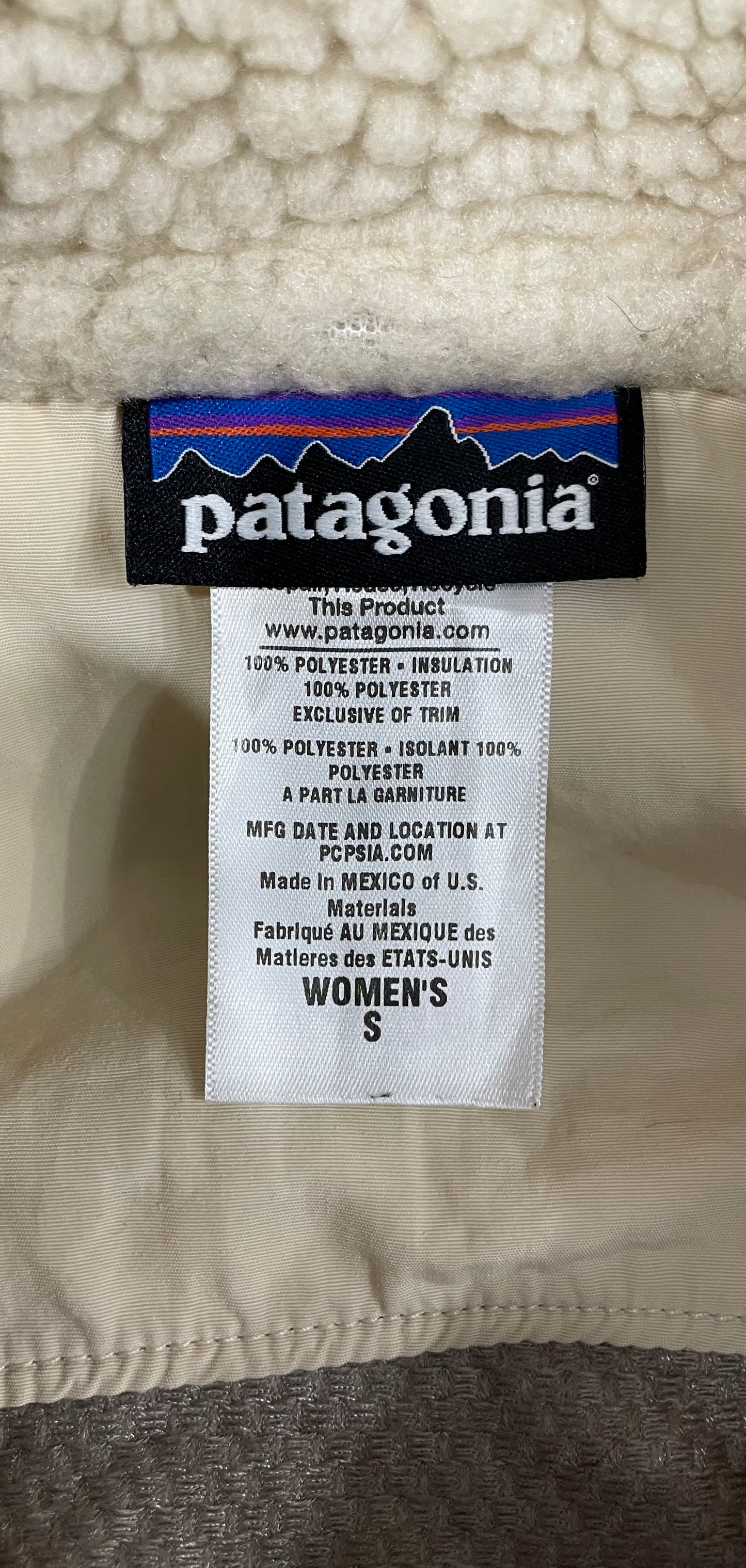 Patagonia Oatmeal Retro-X Pile Fleece Gilet Vest Full Zip Nude Cream Beige Small