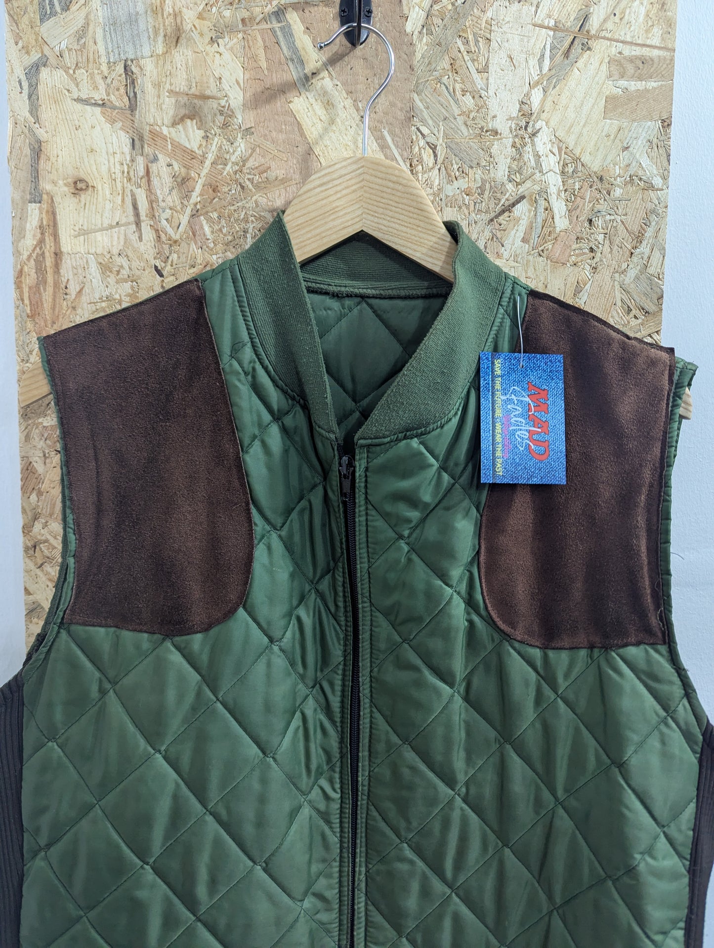 Belstaff Vest Green Gilet Quilted Hunting Waistcoat Made In England Mens Large