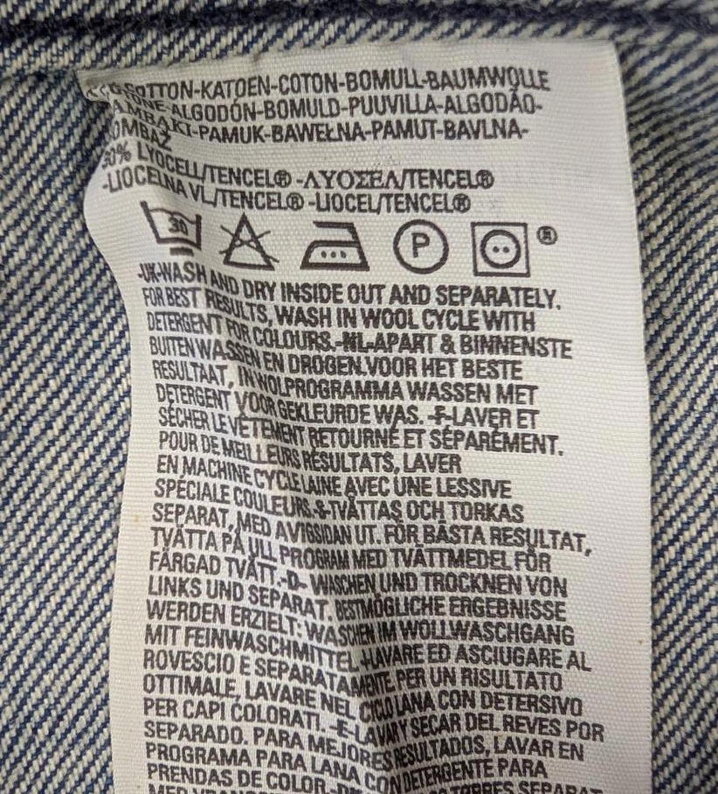 Vintage Levis Engineered Denim Jacket Large Men Y2K Twisted Blue Distressed Jean