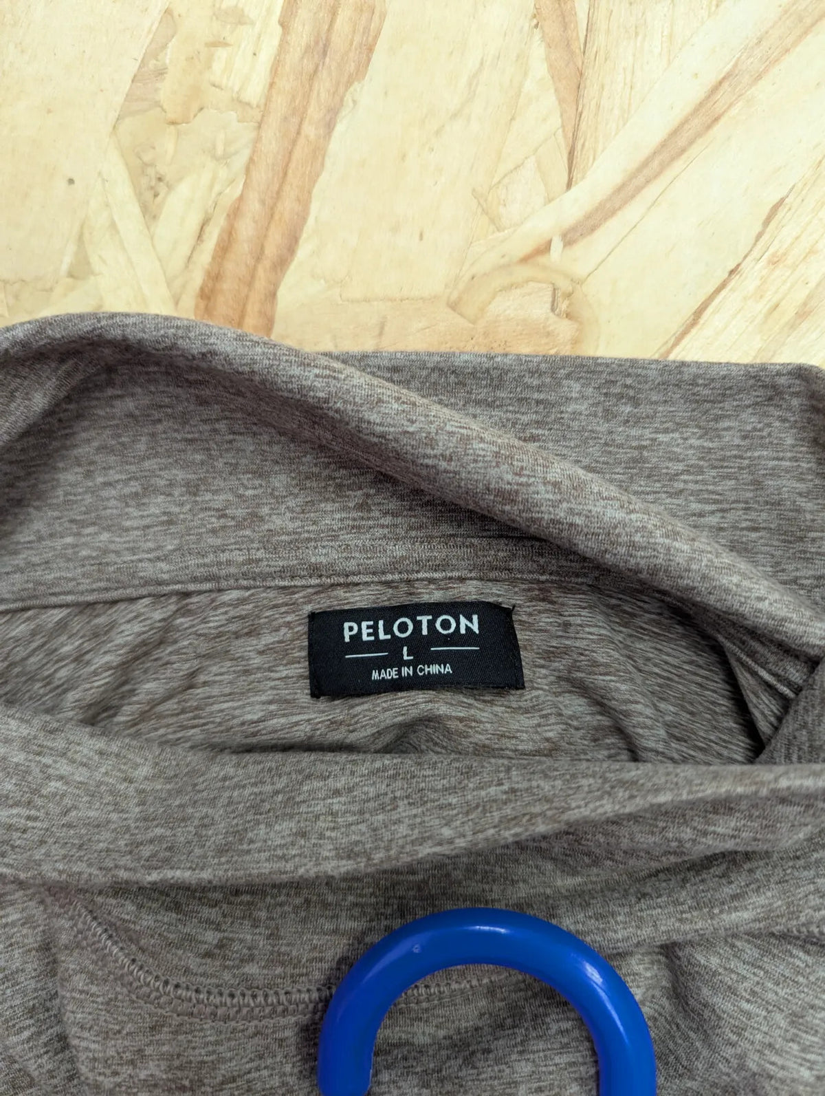 Peloton Mock Neck Top Grey Womens Large Brown Heathered Long Sleeve Pullover