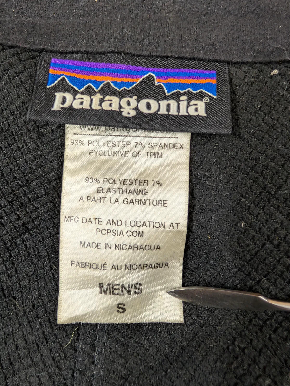 Patagonia Adze Fleece Vest Mens Small Black Polartec Full Zip Stretch Gilet