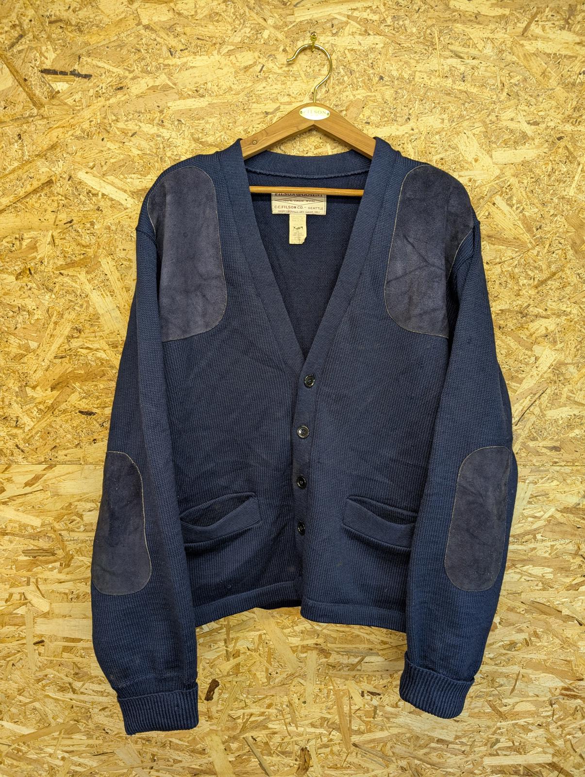 Filson Guide Cardigan Navy Blue Mens XL Vintage Wool Style 713 Made In USA