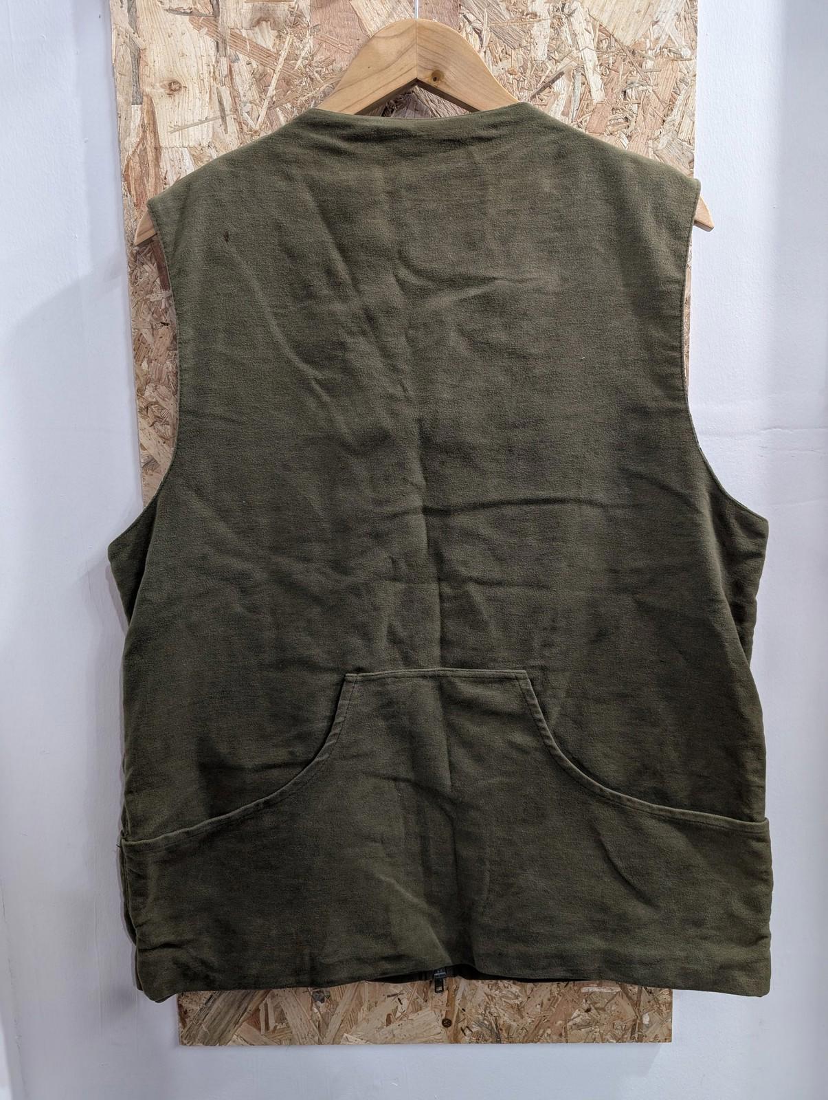 Barbour Shooting Waistcoat Large Men Khaki Green Cotton Hunting Vest Moleskin