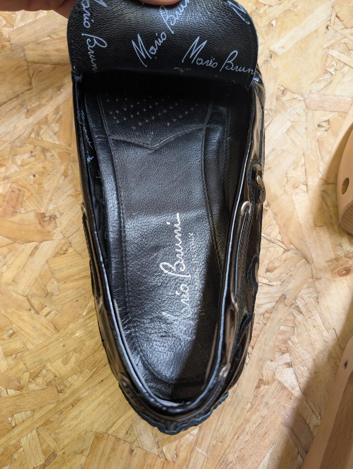 Mario Bruni Loafer Slip-On Mens UK 10 Embroidered Black Driving Shoes