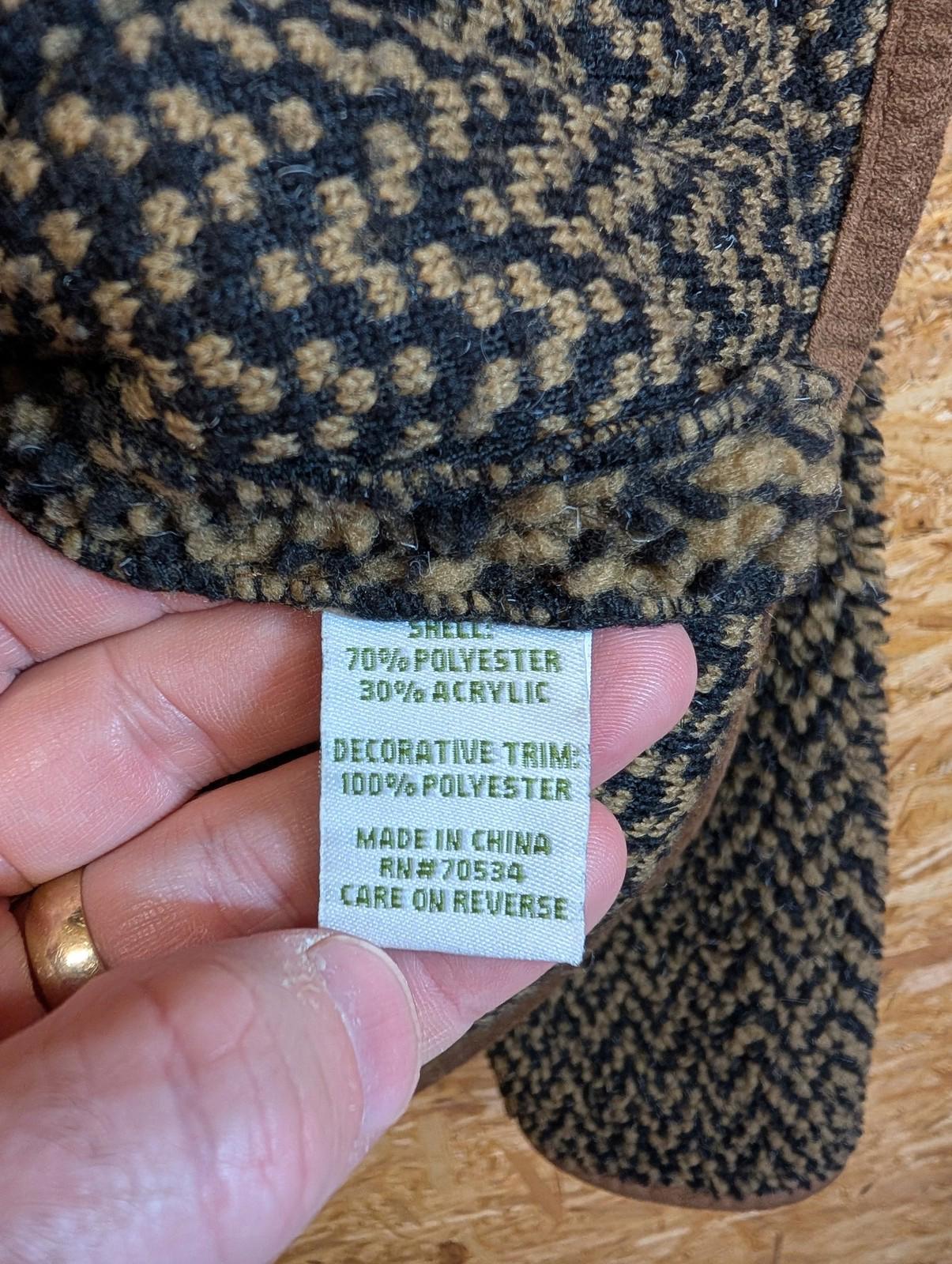 Orvis Cardigan Jacket Women's Medium Fleece Vintage Button Brown Black