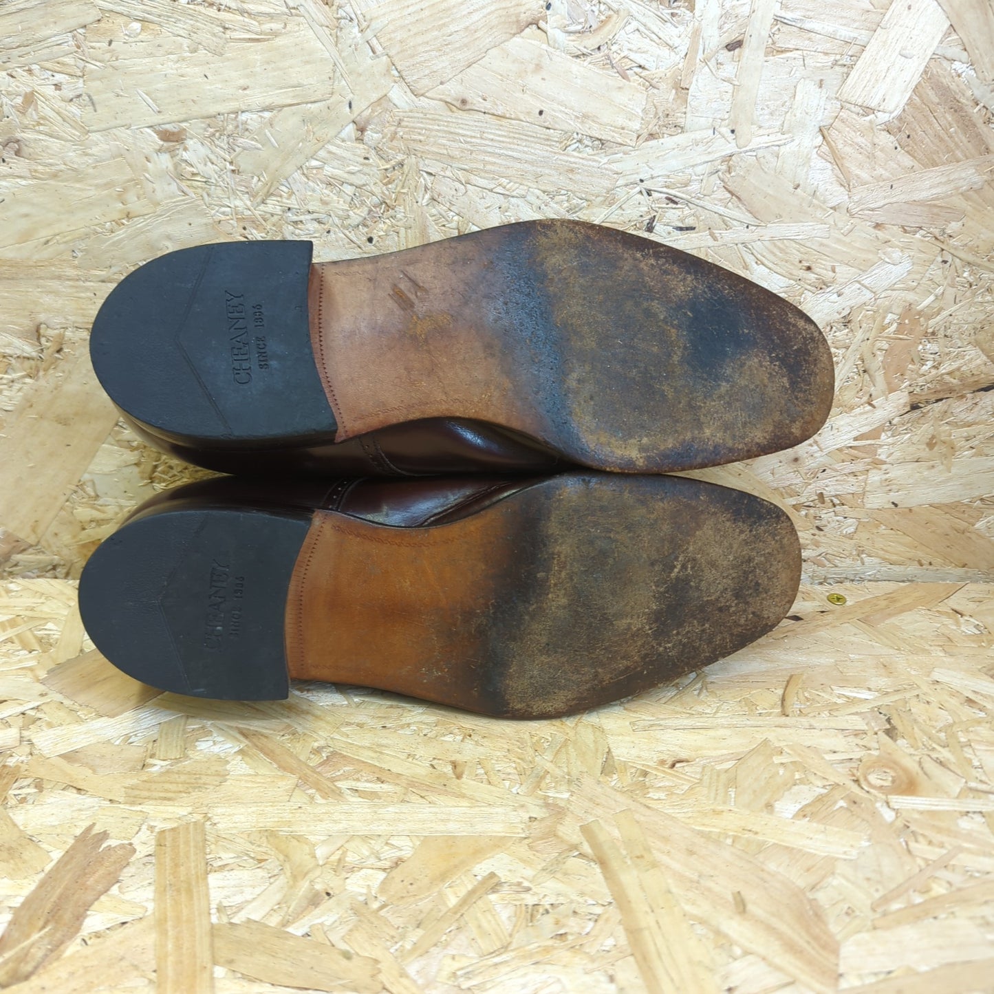 Cheaney Derby Professional Brown Leather Shoes Lace England Made Size 9 UK 43 EU