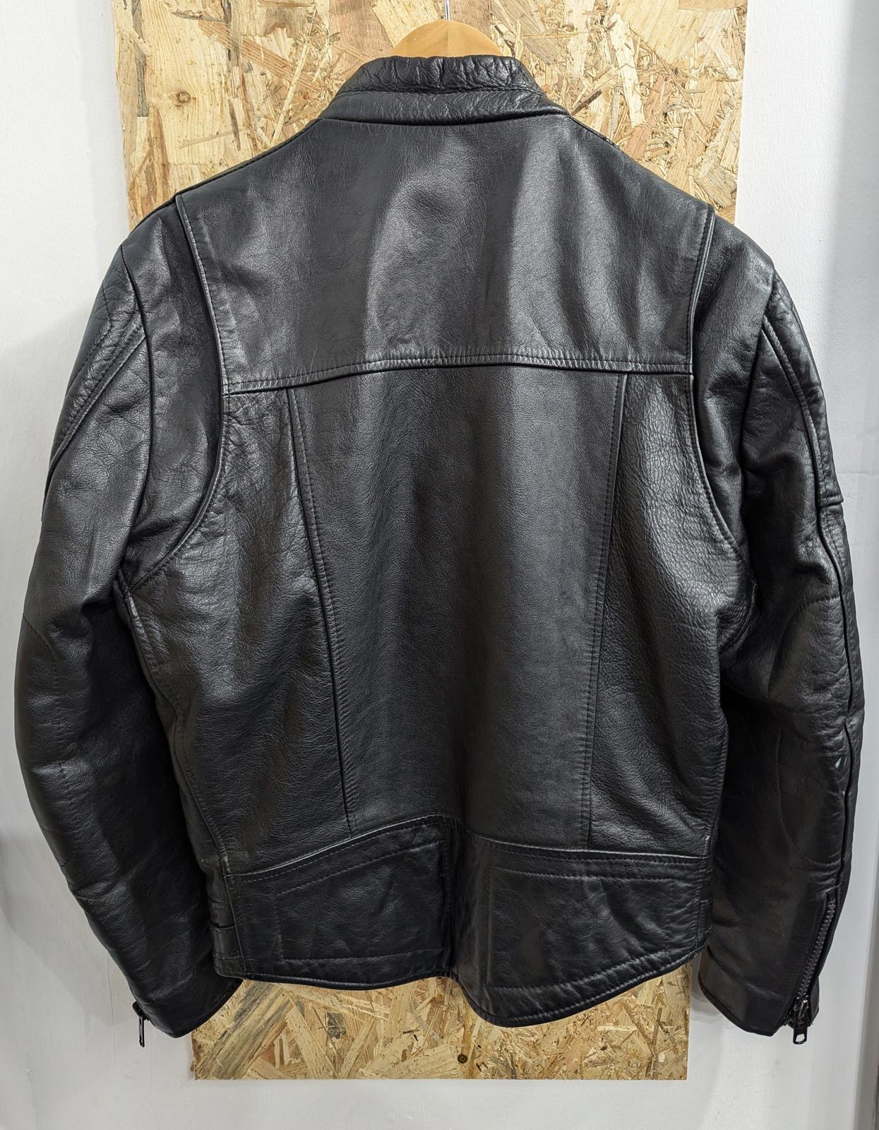 Belstaff Leather Jacket Mens Size Small 38 Black Padded Biker Vintage 80s