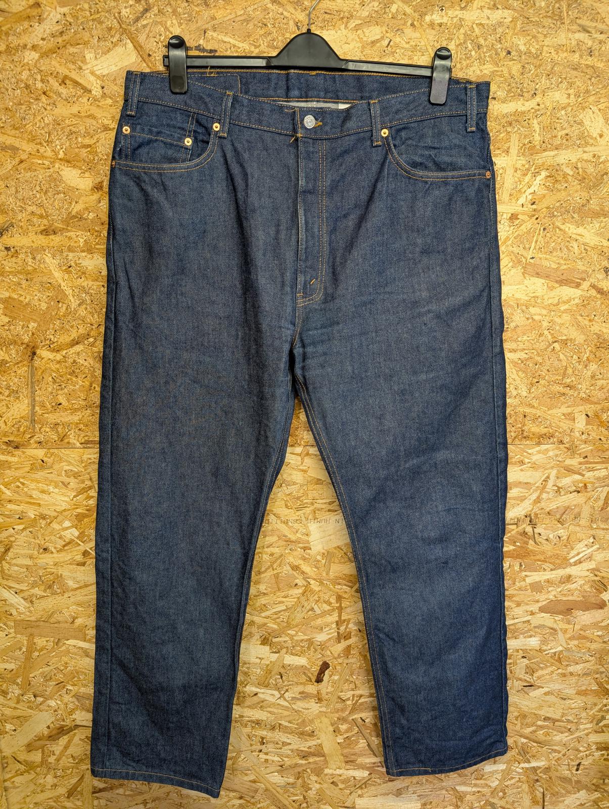 Levis 505 Jeans W40 L30 Made in USA Vintage 90s Rigid Blue Denim Straight Leg