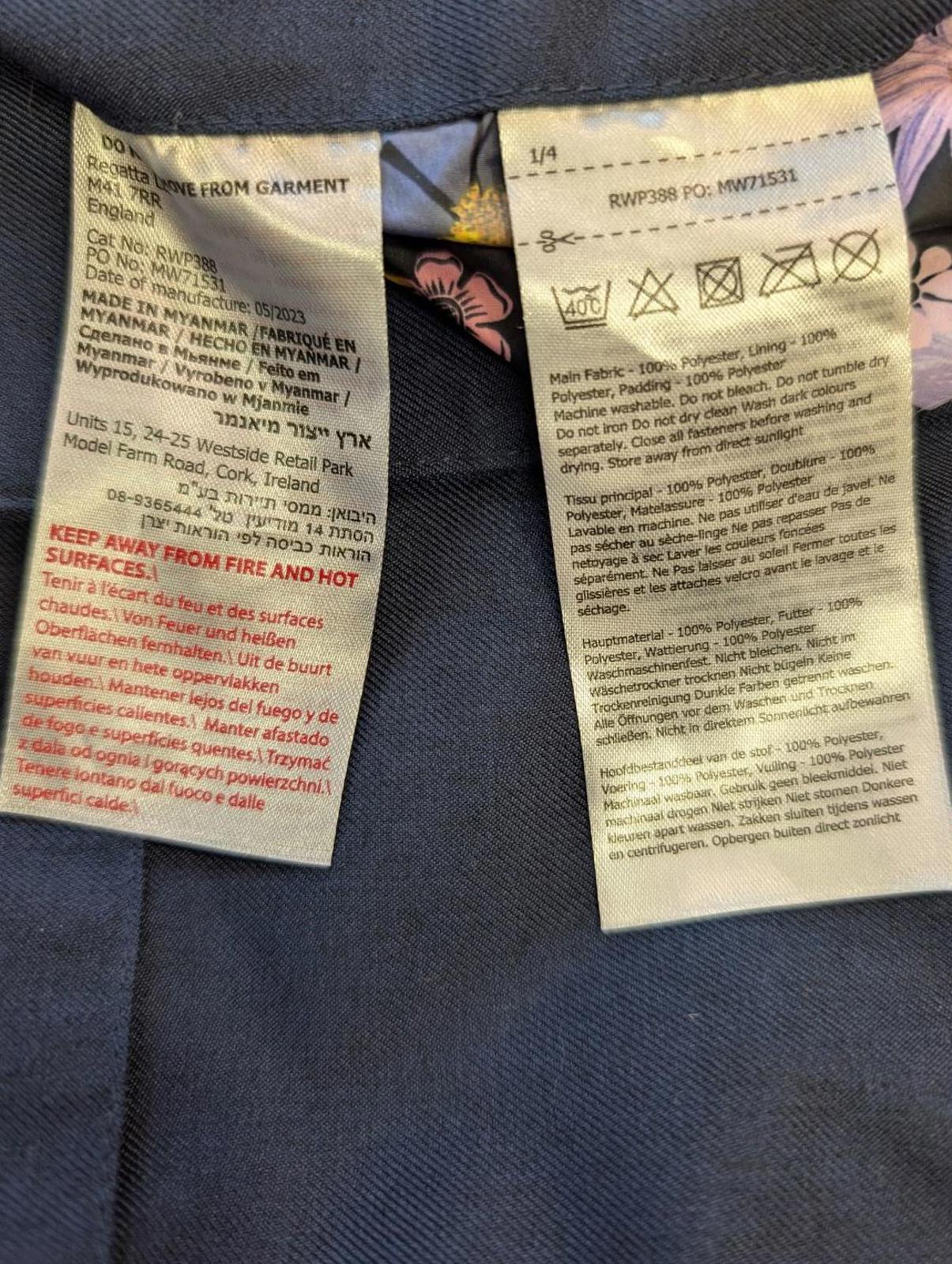 Christian Lacroix x Regatta Parka Jacket Size 16 Women Winter Coat Navy Blue