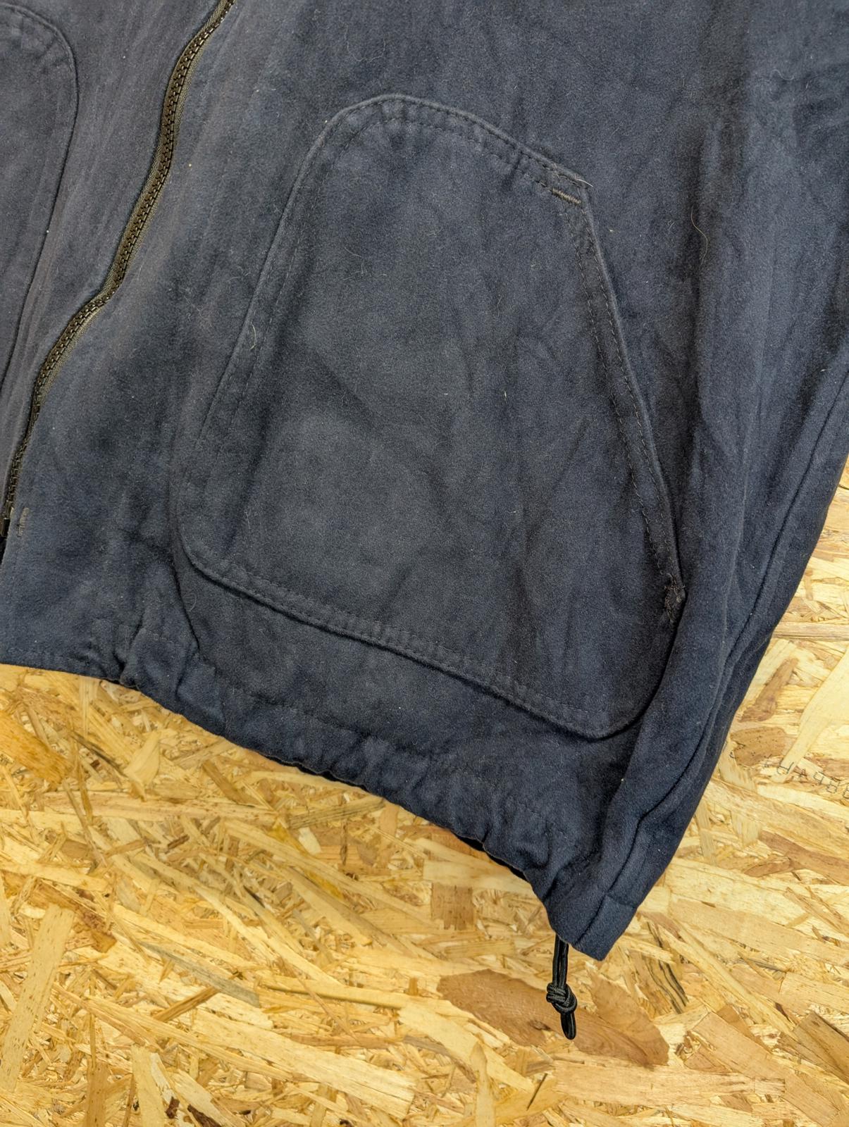 Filson Moleskin Outfitter Vest Mens XL Navy Blue Cotton Waistcoat Gilet Zip