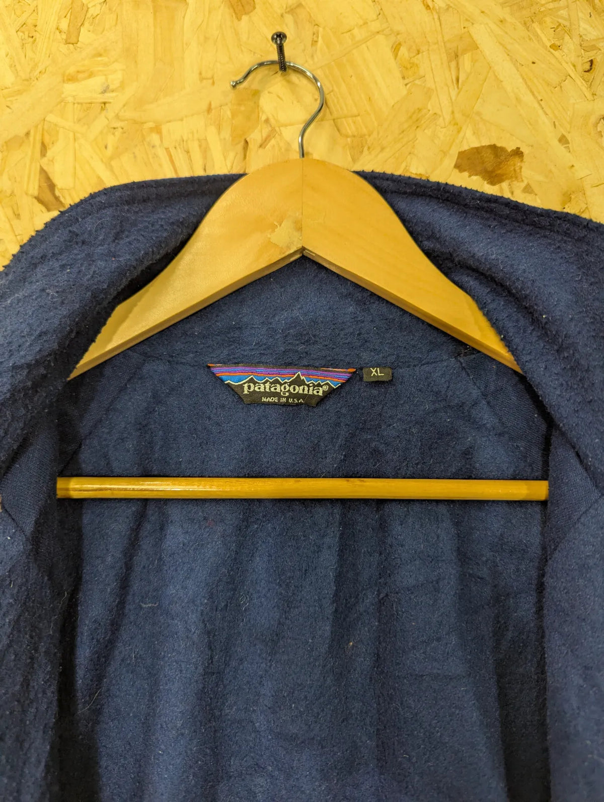 Vintage Patagonia Jacket Mens XL Blue Fleece Lined Synchilla Bomber USA Made 90s