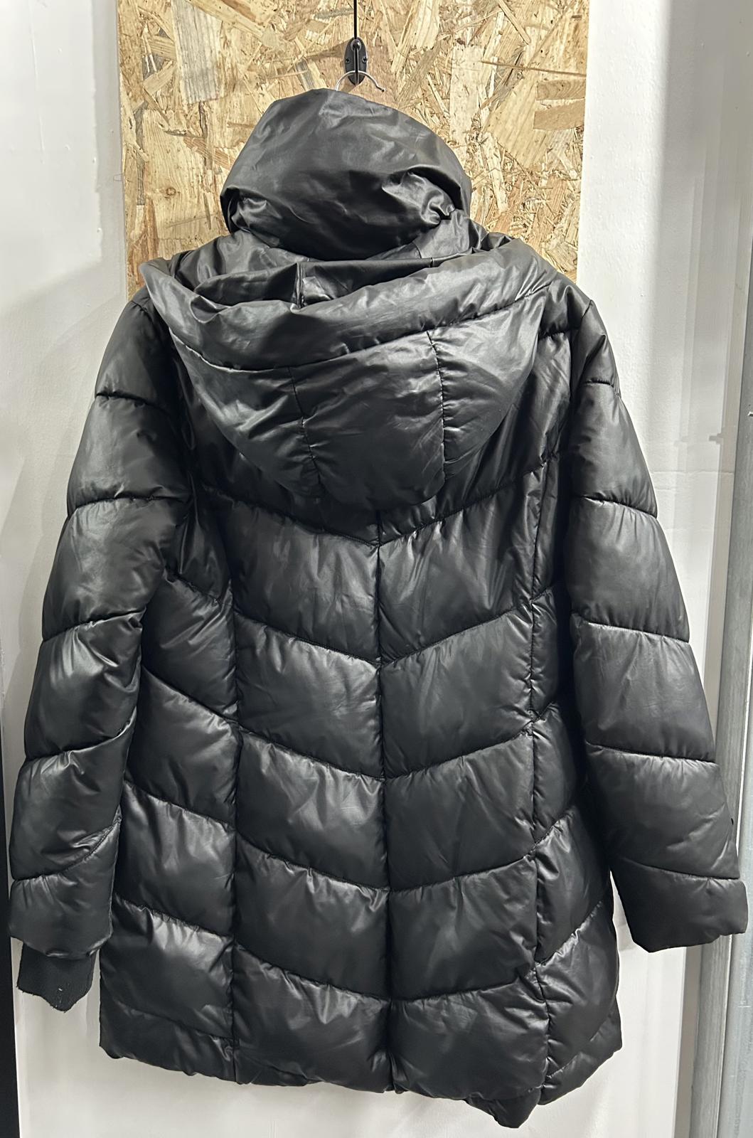 Steve Madden Jacket Women Medium 10-12 Black Pink Quilted Puffer Hooded Coat