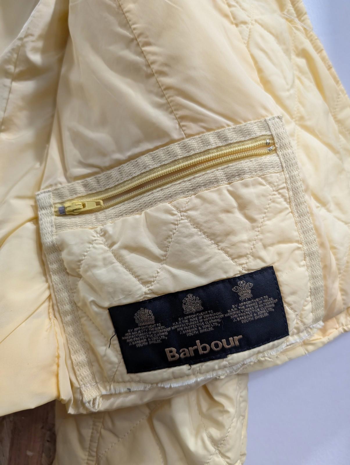 Barbour Quilted Jacket Women M Lightweight Yellow Casual Button Up