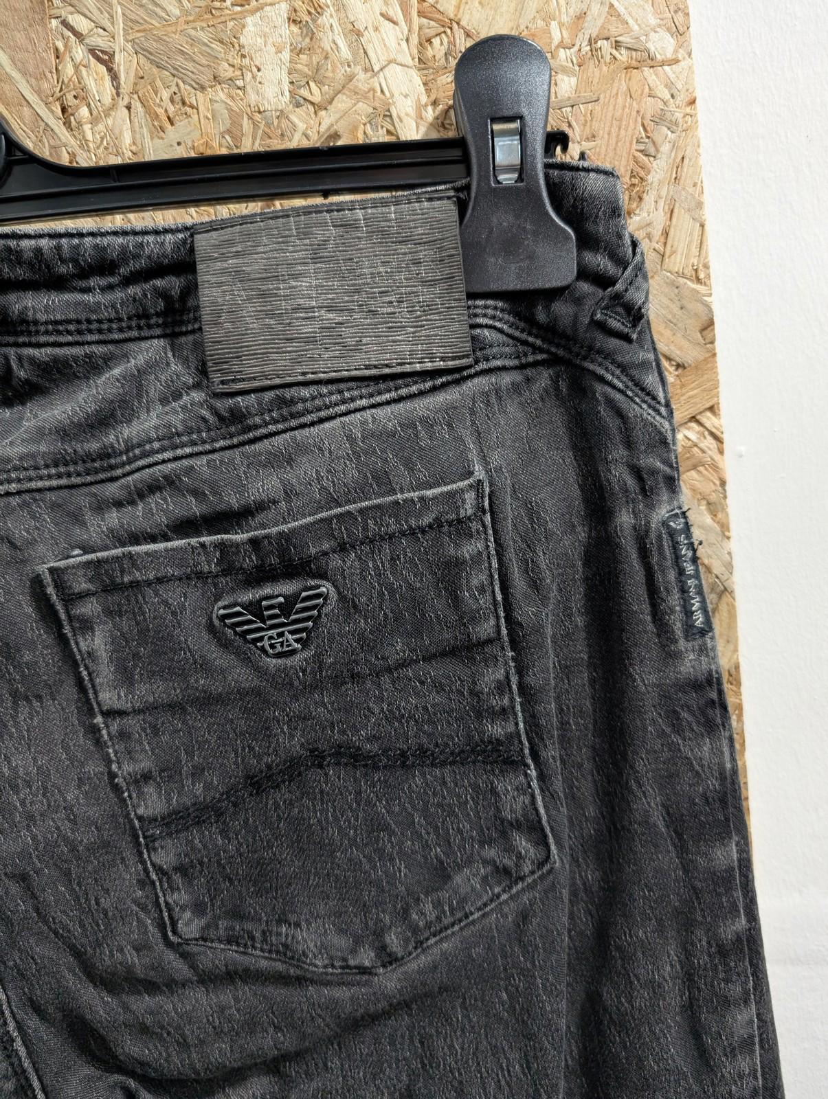 Armani Jeans Womens W29 Skinny Denim Black Grey Logo Stretch Texture Zipper Fly