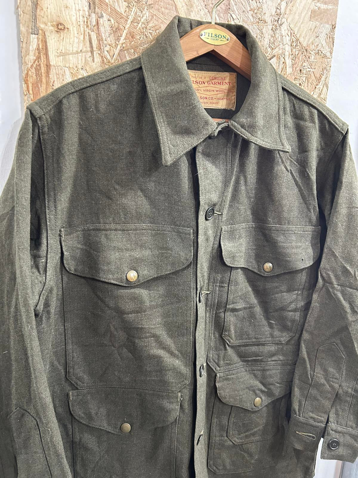 Vintage 50s Union Made Filson Forestry Cloth Cruiser Large Jacket Green USA