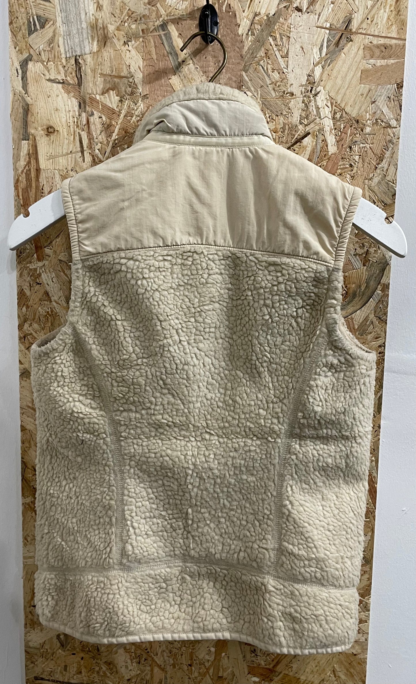 Patagonia Oatmeal Retro-X Pile Fleece Gilet Vest Full Zip Nude Cream Beige Small