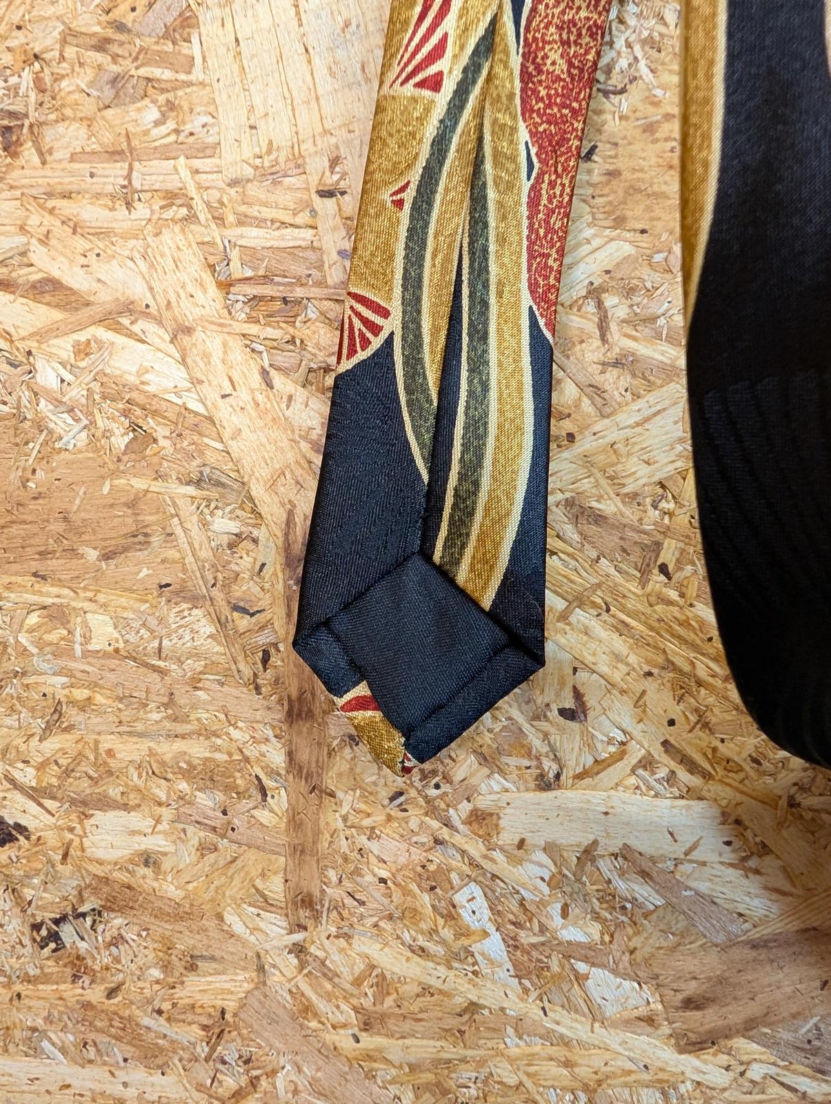 Paco Rabanne Paris Silk Tie 61" 154cm Made In Italy Navy Blue Red Floral Pattern