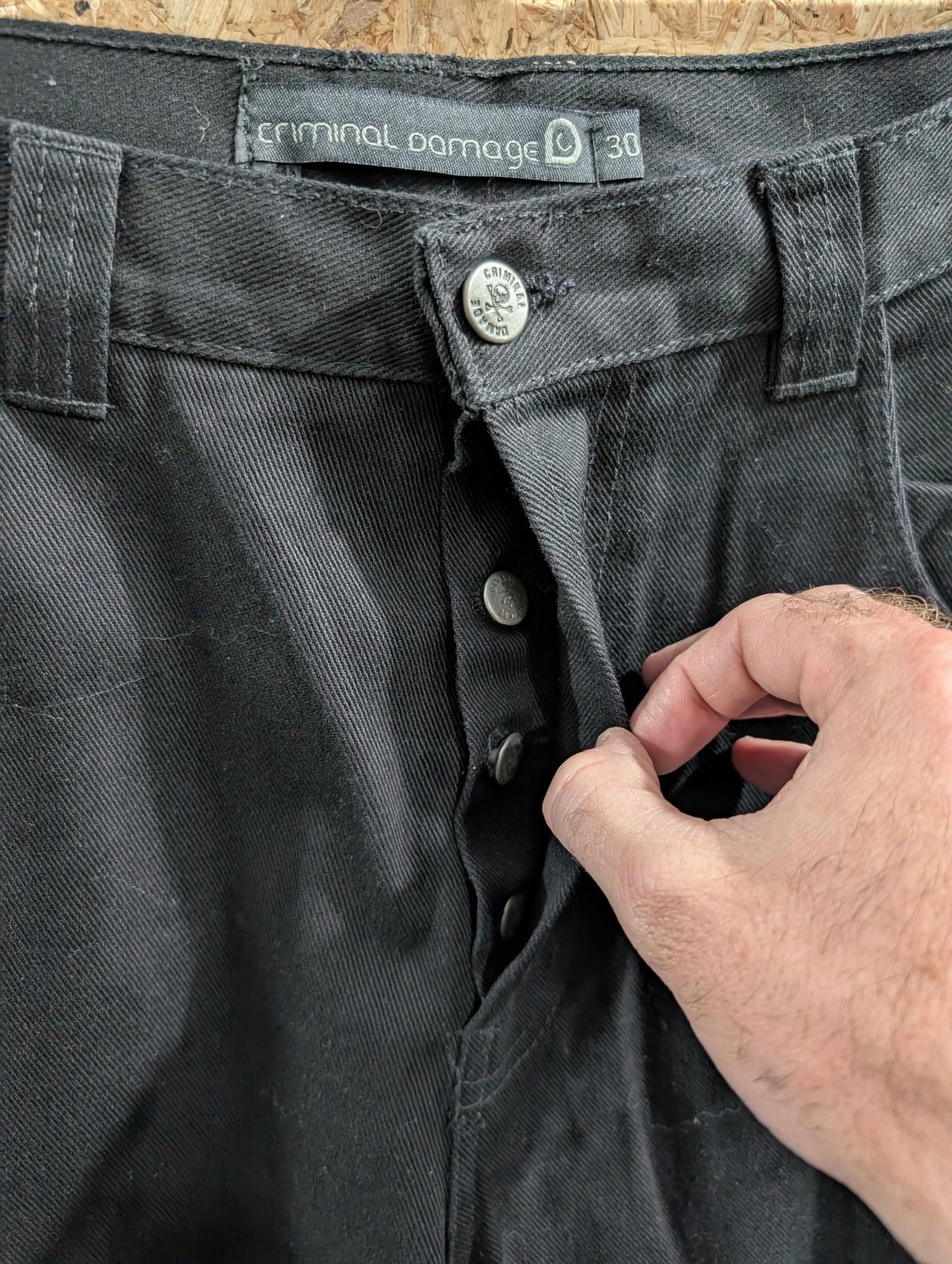 Criminal Damage Size W30 L32 Board Wear Trousers Cargo Black Baggy Wide Goth Y2K