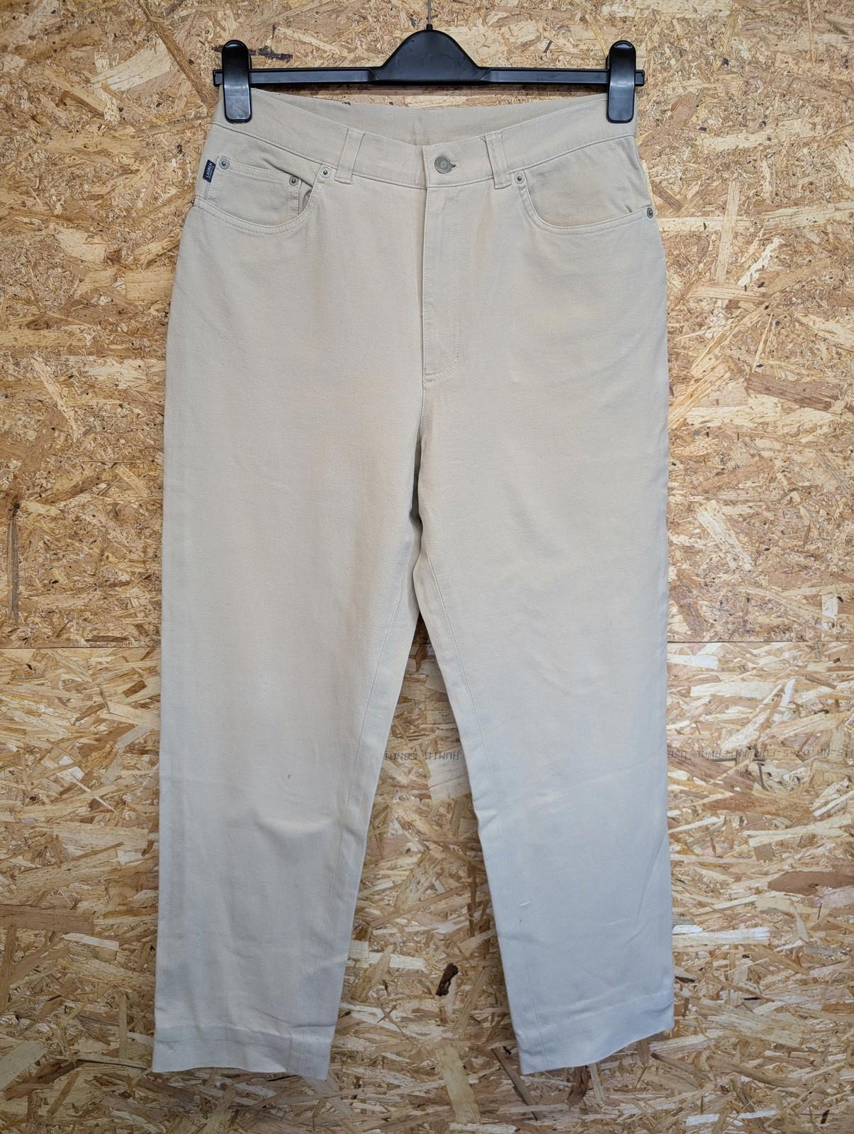 Lauren Jeans Co Trousers Women UK 12 Beige Stone Cotton Blend High Waist Chino