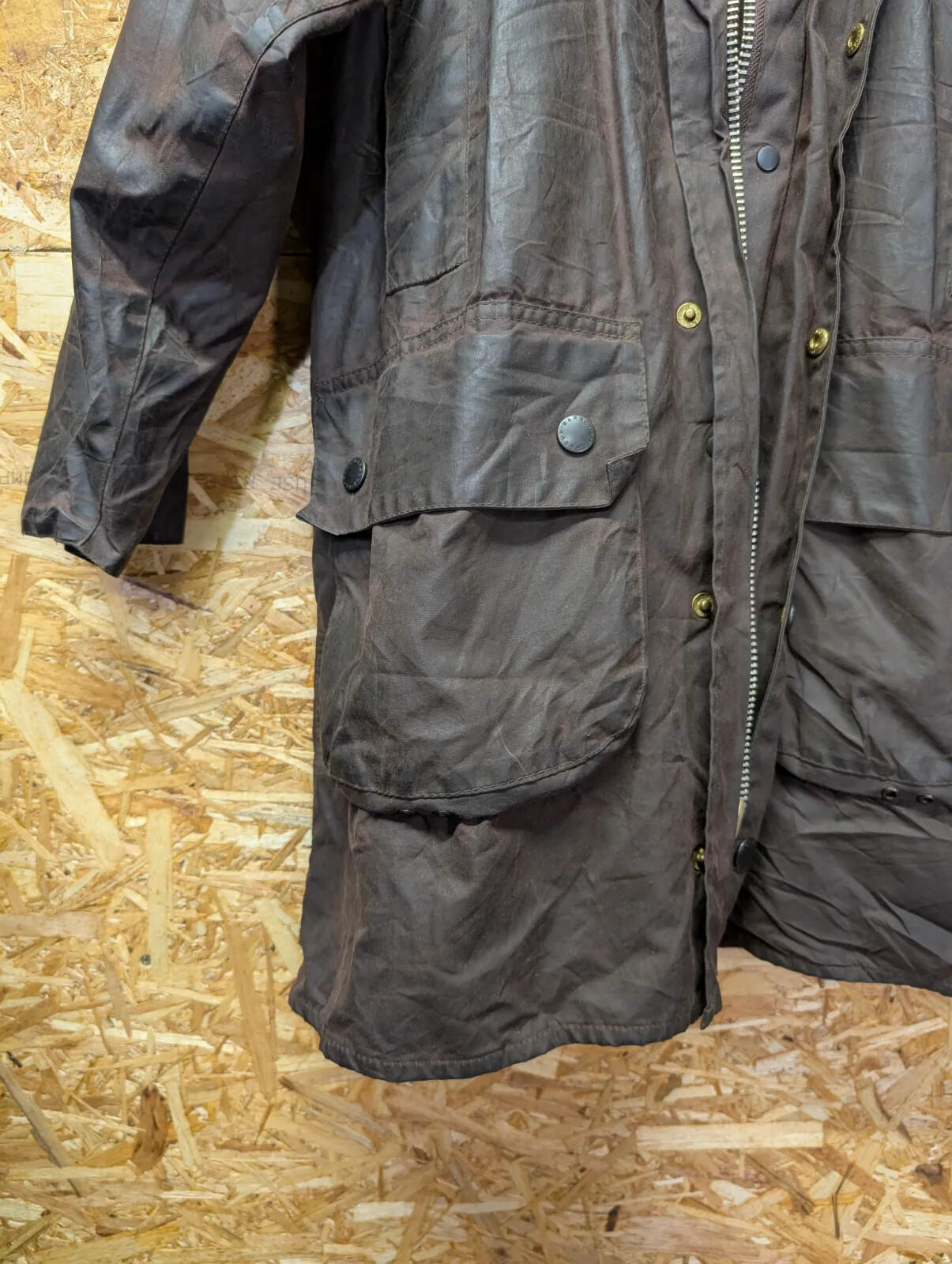 Vintage 1996 Barbour Gamefair Wax Jacket Mens Small C38 Rustic Brown A125 90s
