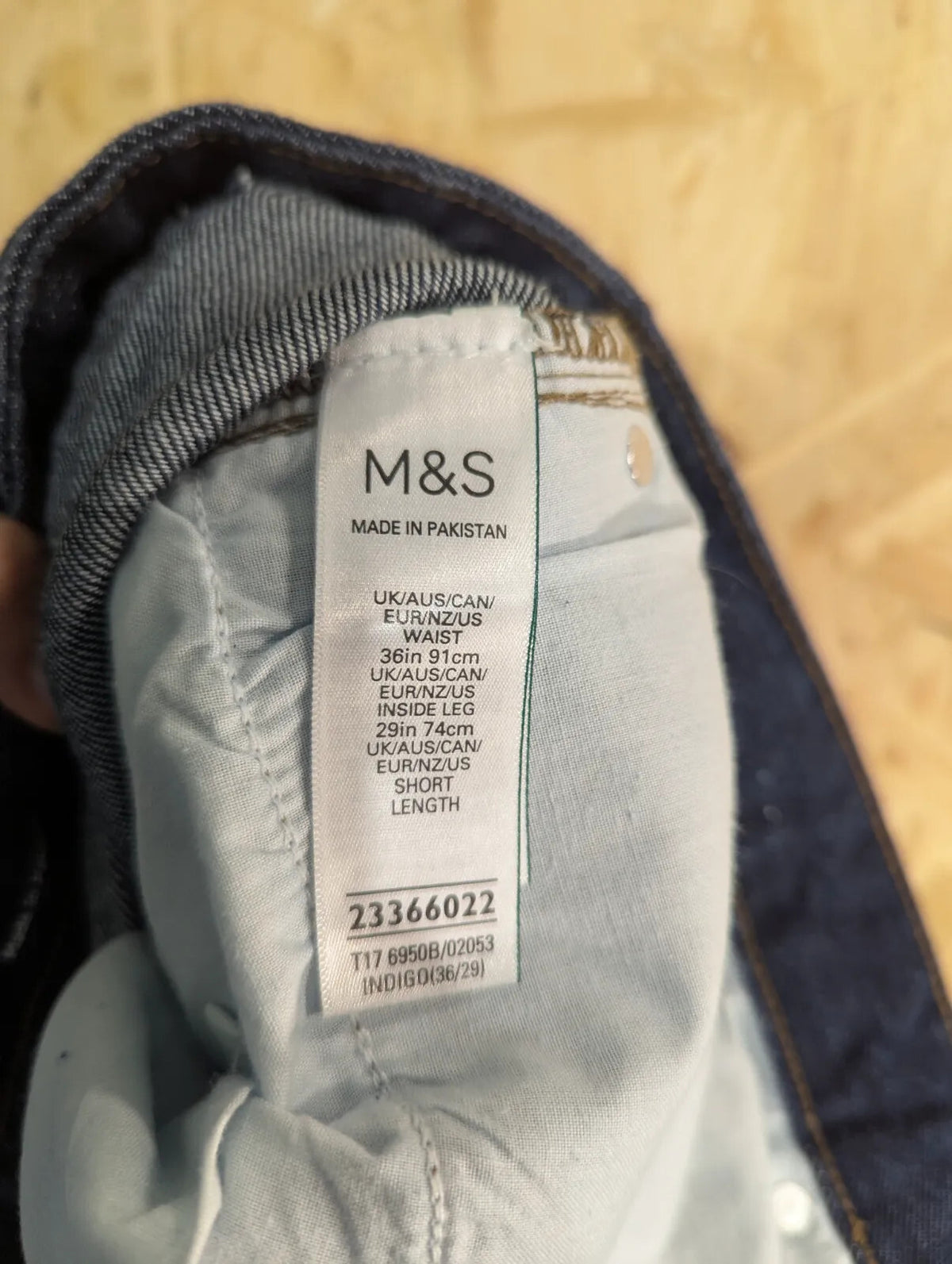 M&S Barrel Fit Jeans Mens W36 L29 Dark Blue Wash Denim Five Pocket Marks Baggy