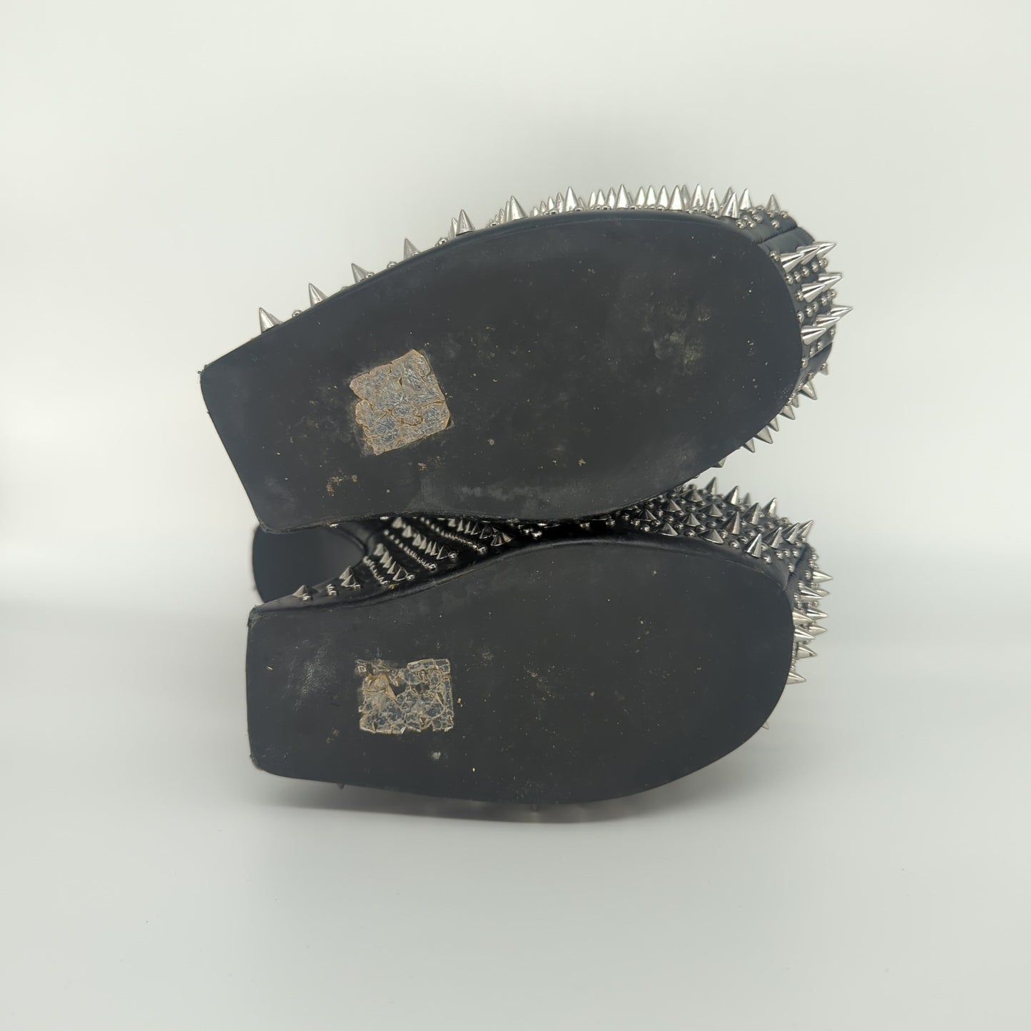 Jeffrey Campbell Womens Prickly Shoes Black Silver Heels Platform UK 4 Eur 37