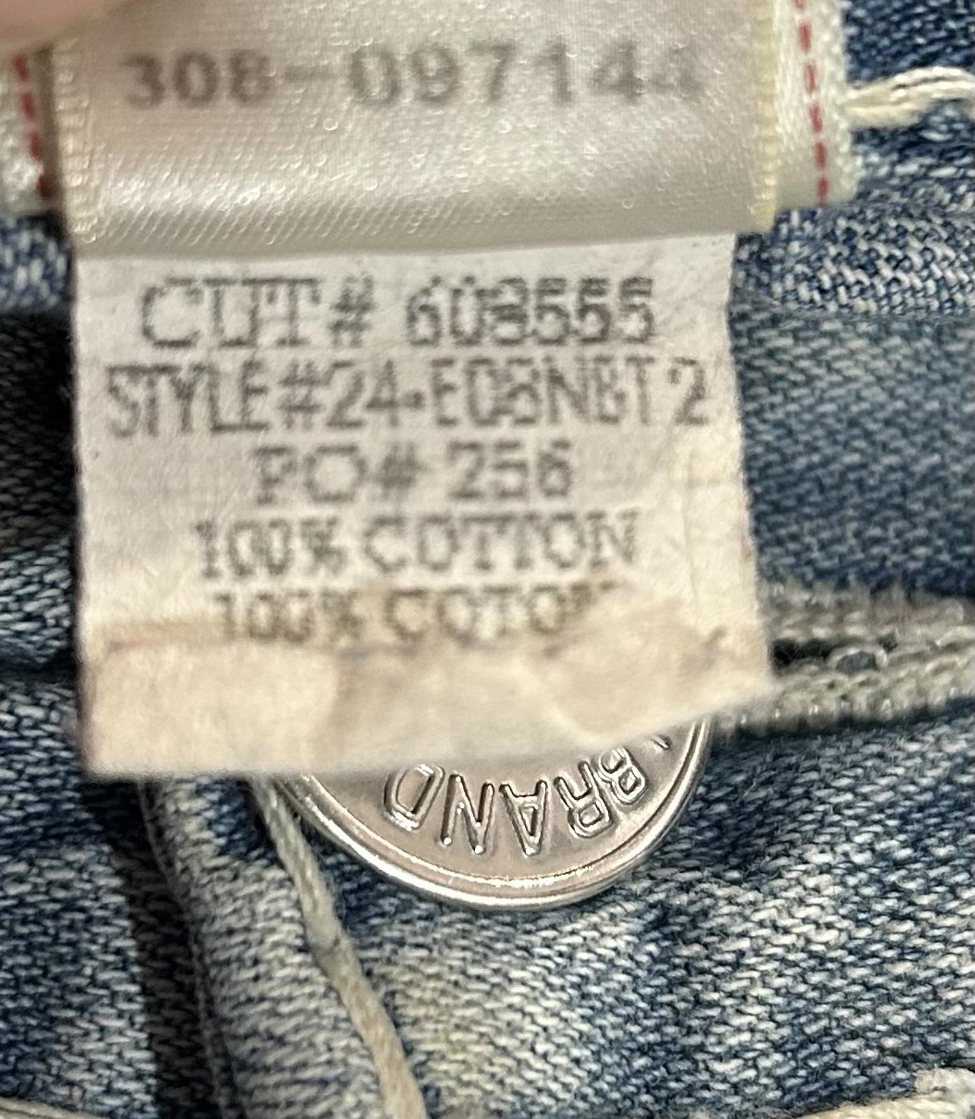 True Religion Jack Jeans W40 L31 USA Made Stonewash Blue Distress Vintage 90s