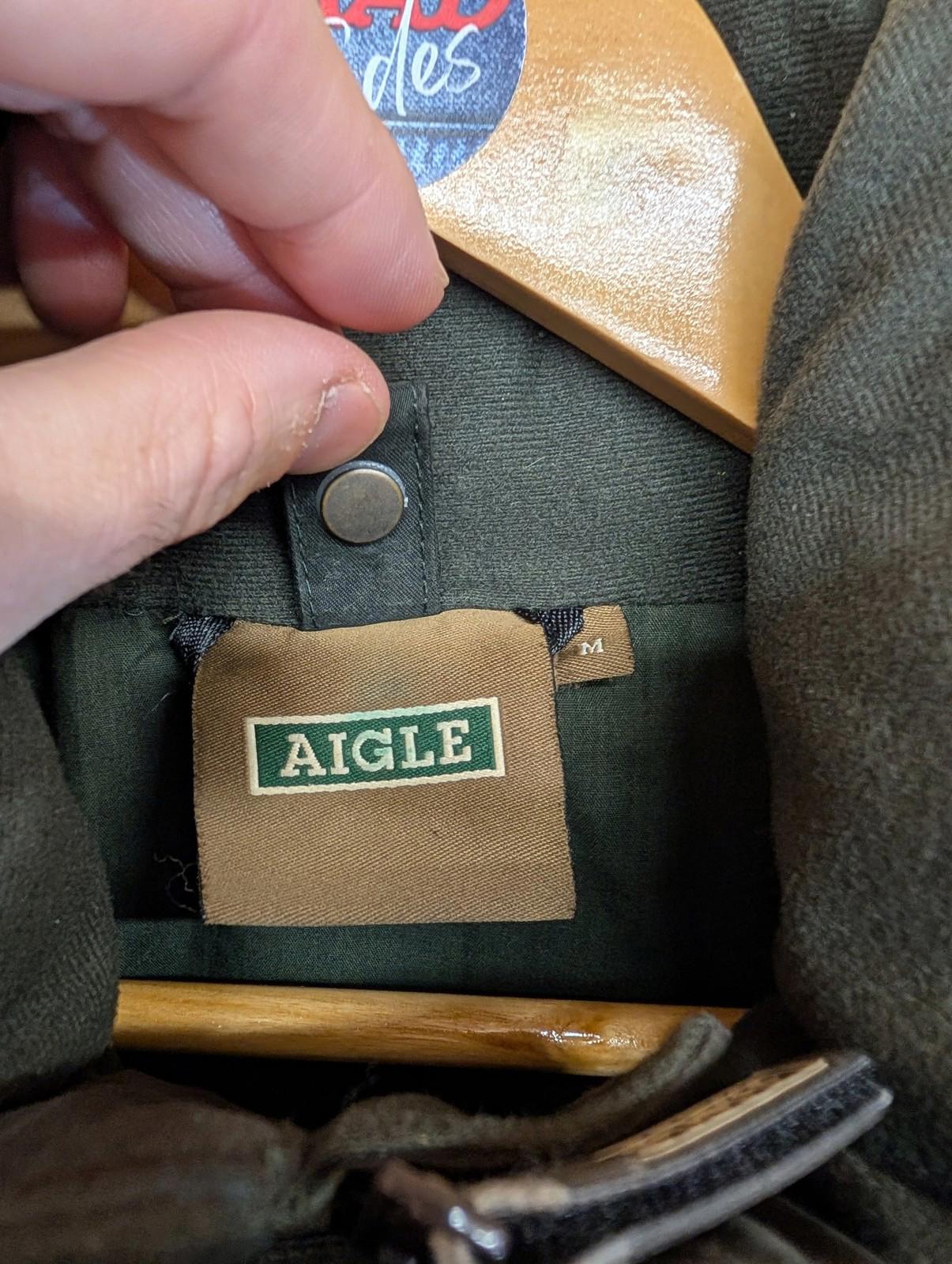 Aigle MTD Jacket Men's Medium Oversize Waterproof Outdoor Coat Dark Green