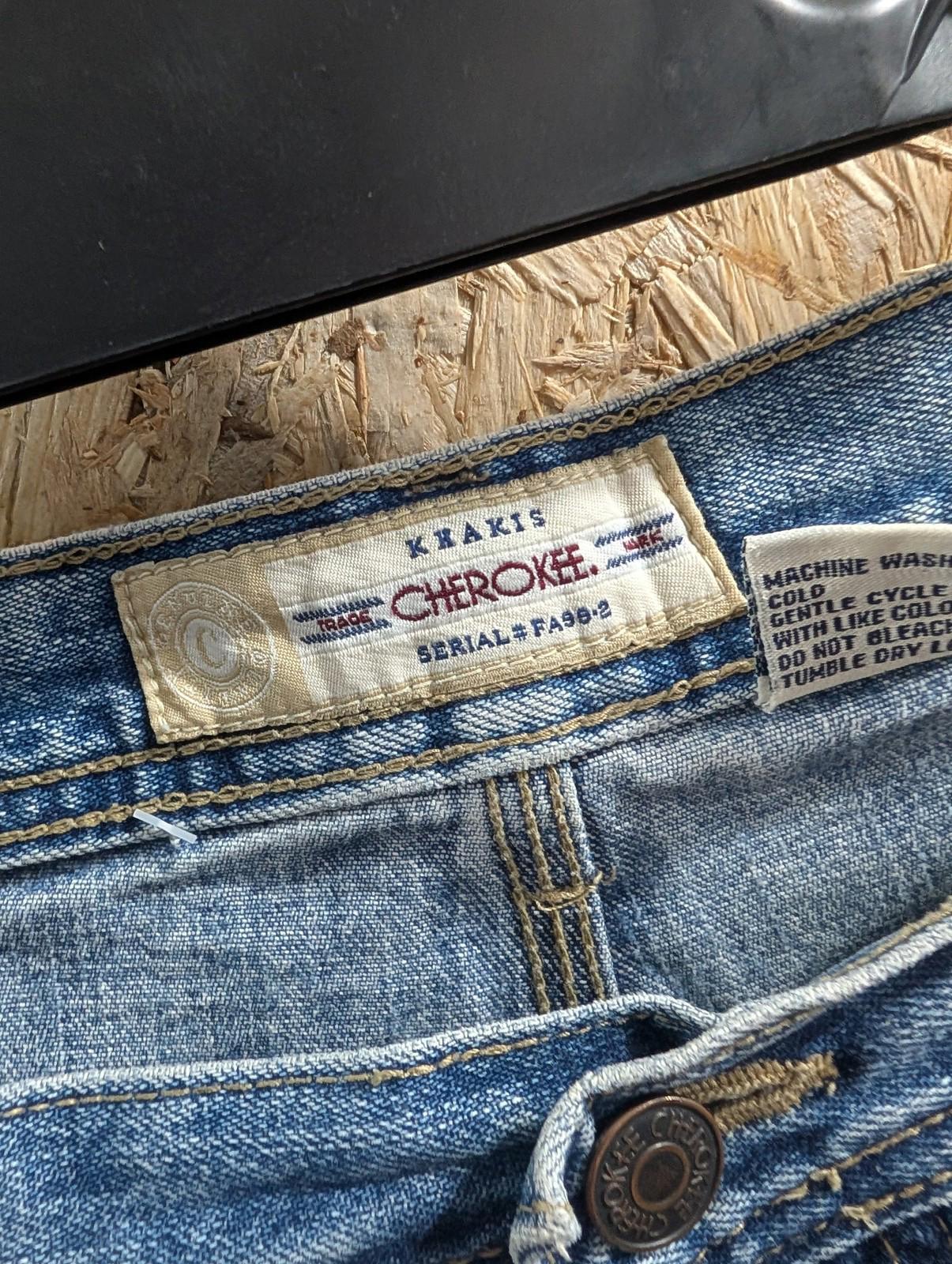 Cherokee Denim Shorts Men's Size W36 Cargo Pockets Button Fly Blue Baggy Jorts