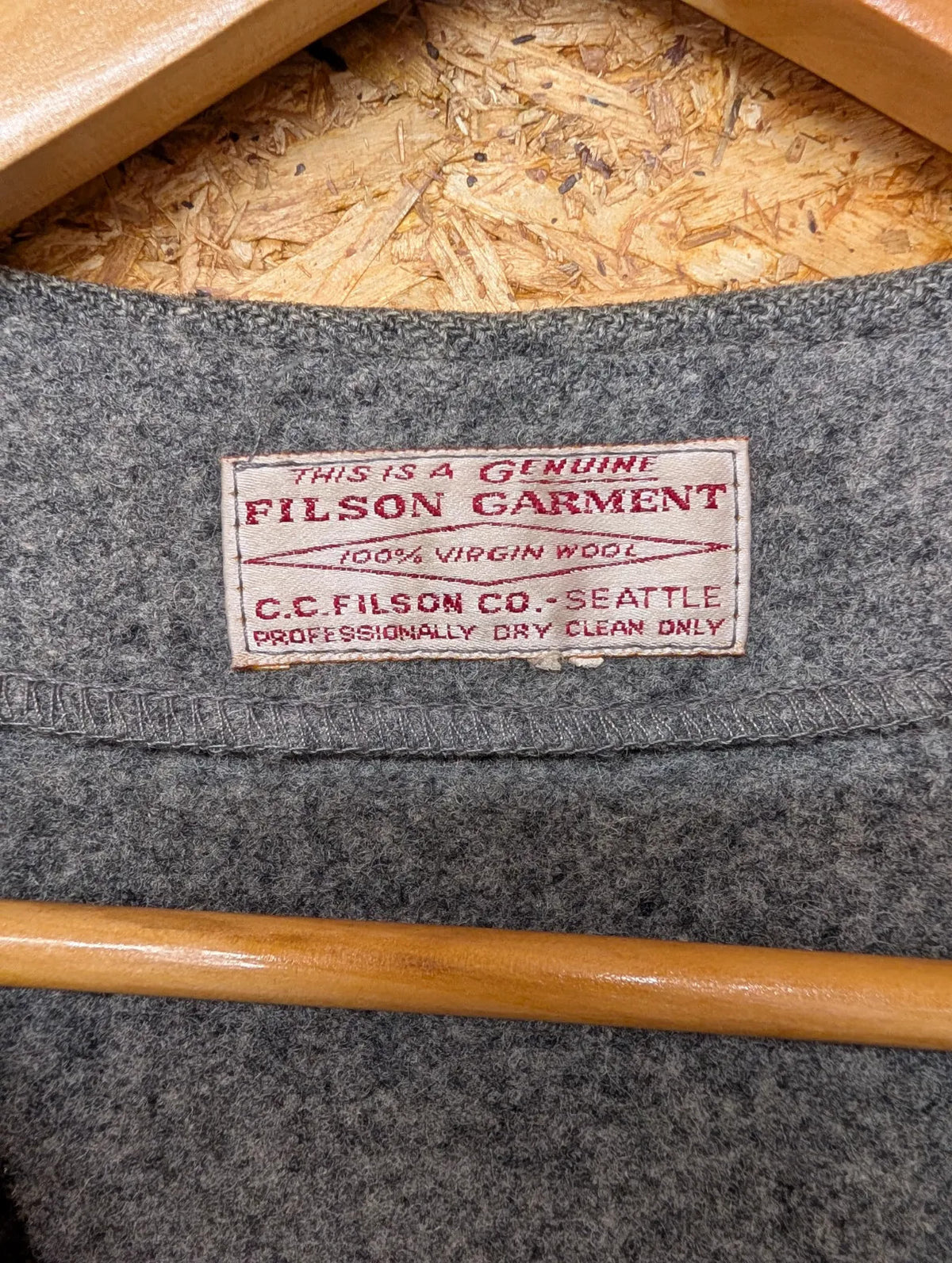 Filson Mackinaw Wool Vest Mens XL Heather Grey Body Warmer USA Made Gilet