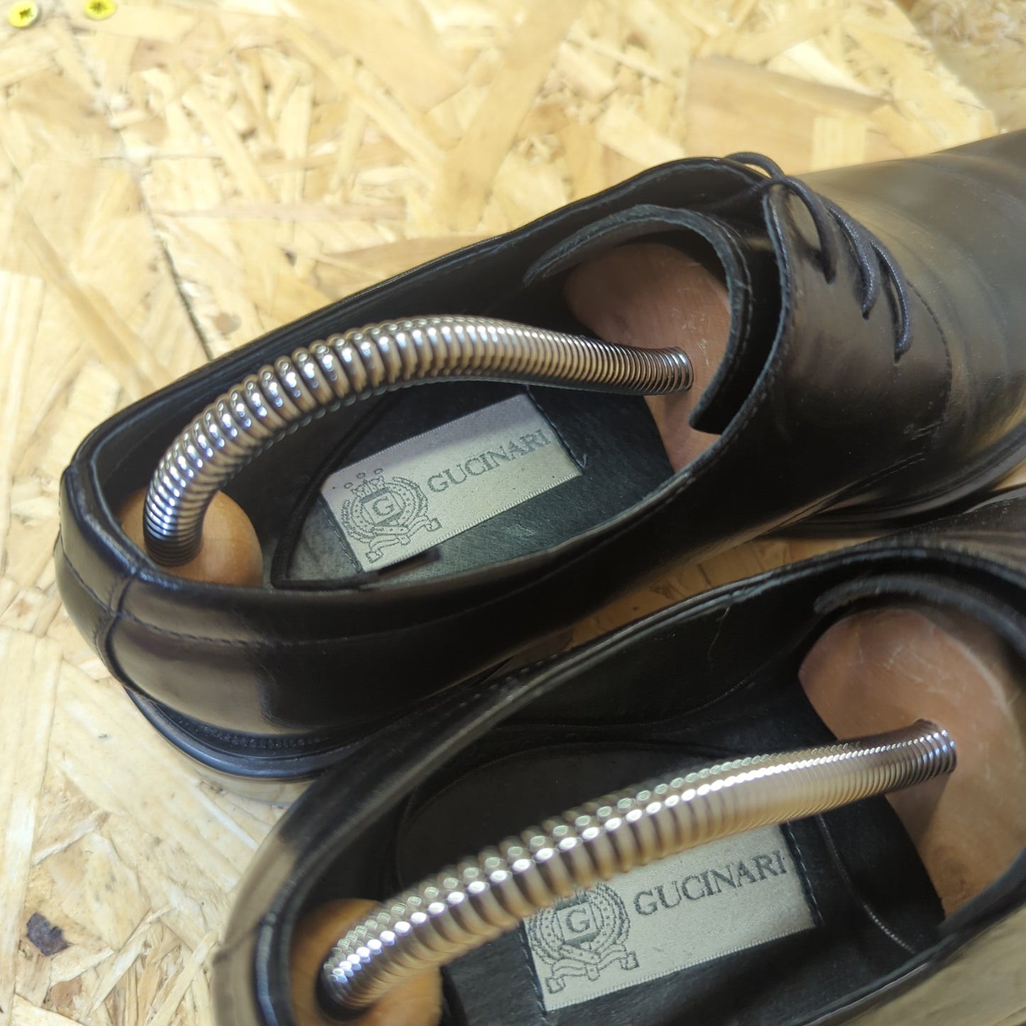 Gucinari Italy Men Shoes Black Leather Uppers Lace Up Italian Size 6 UK 40 EU