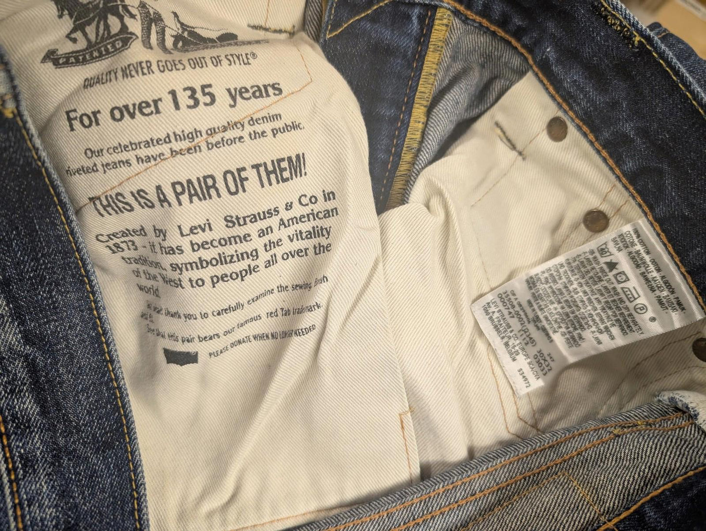 Levis 508 Jeans W30 L32 Men Selvedge Straight Slim Denim Blue Zip Fly Redline