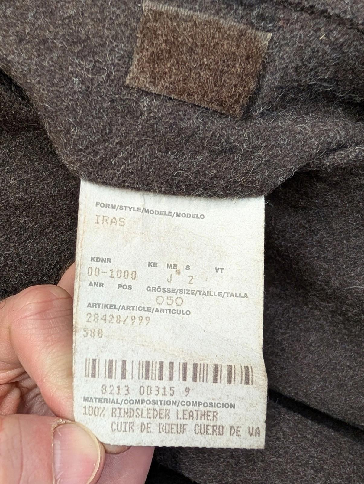 Hugo Boss Vintage Jacket Large 42 Men EU 52 Leather Nubuck Brown Wool Lined Coat