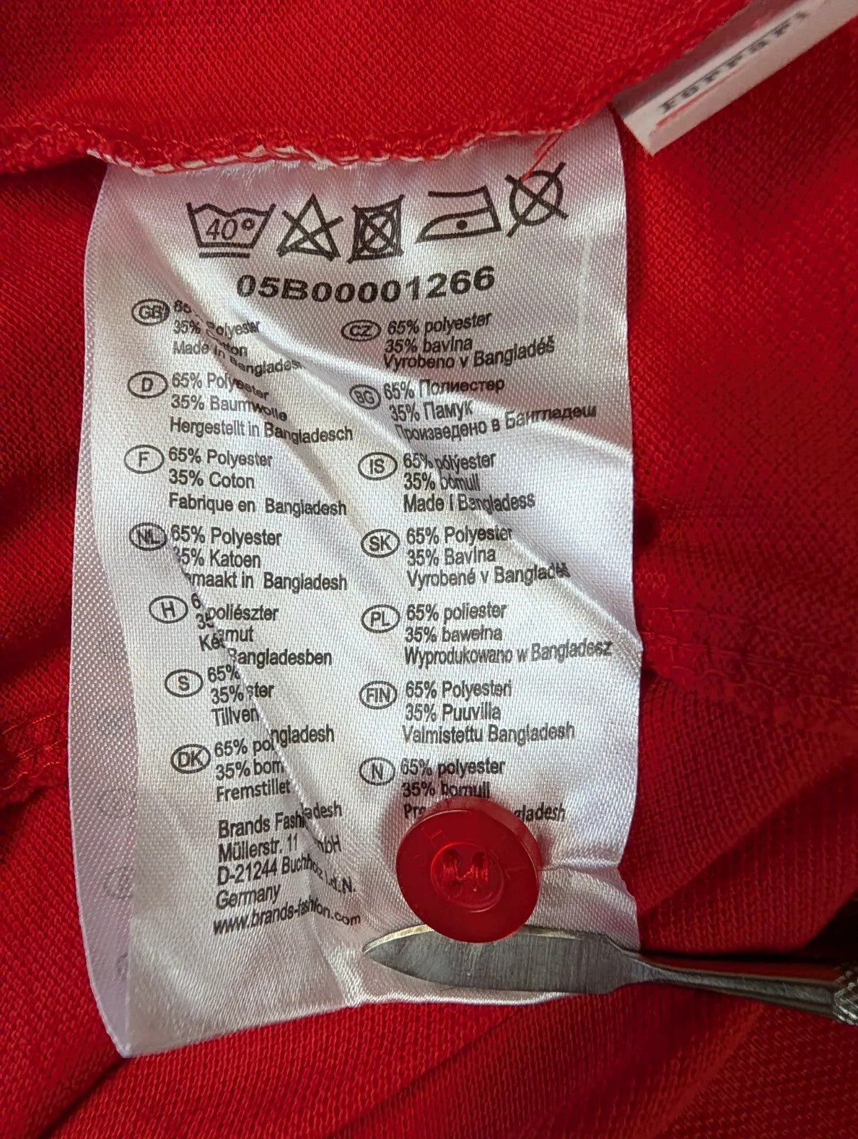 Ferrari Shell Long Sleeve Polo Shirt Mens Medium Red Yellow Cotton Reflective