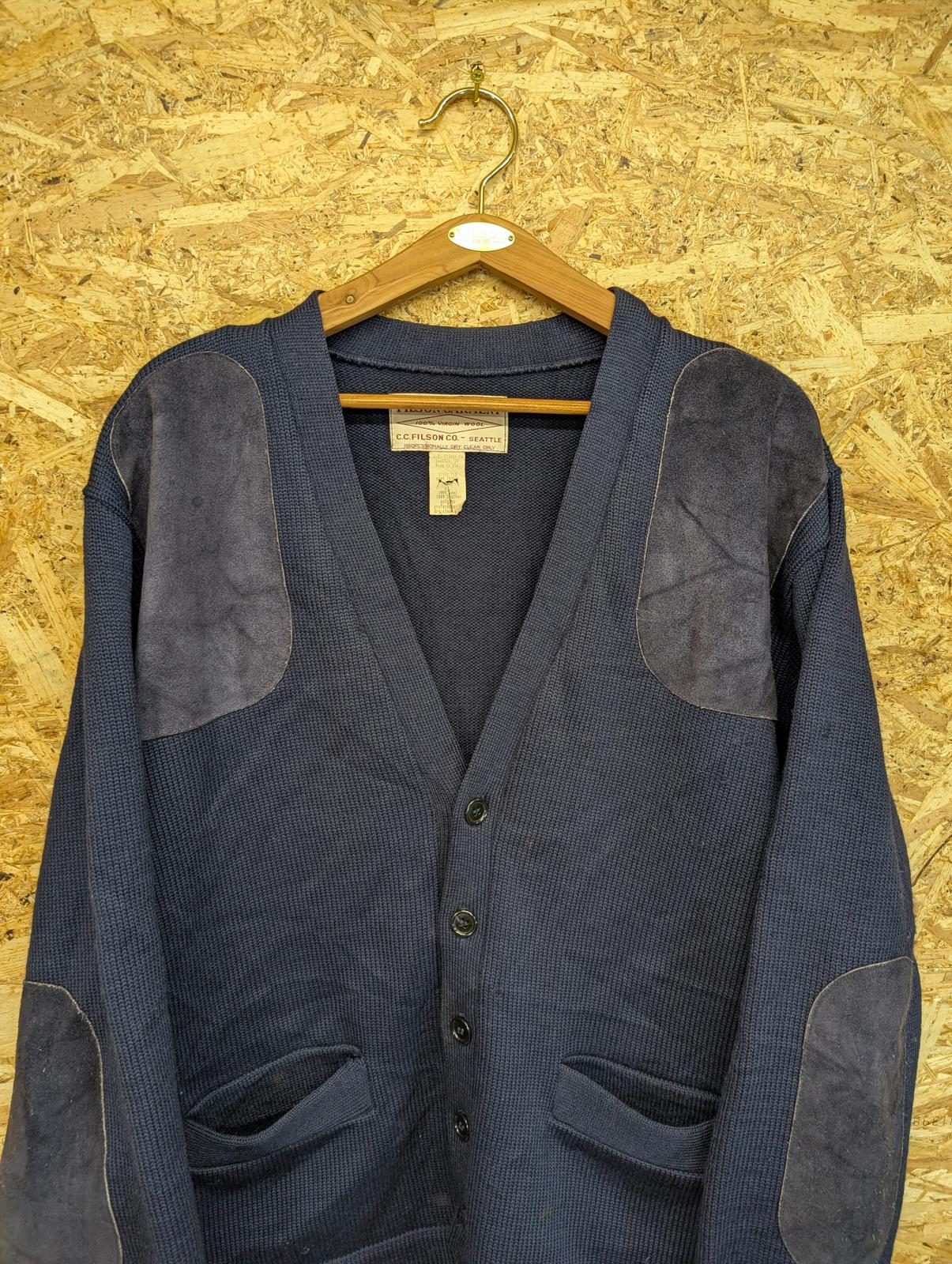 Filson Guide Cardigan Navy Blue Mens XL Vintage Wool Style 713 Made In USA