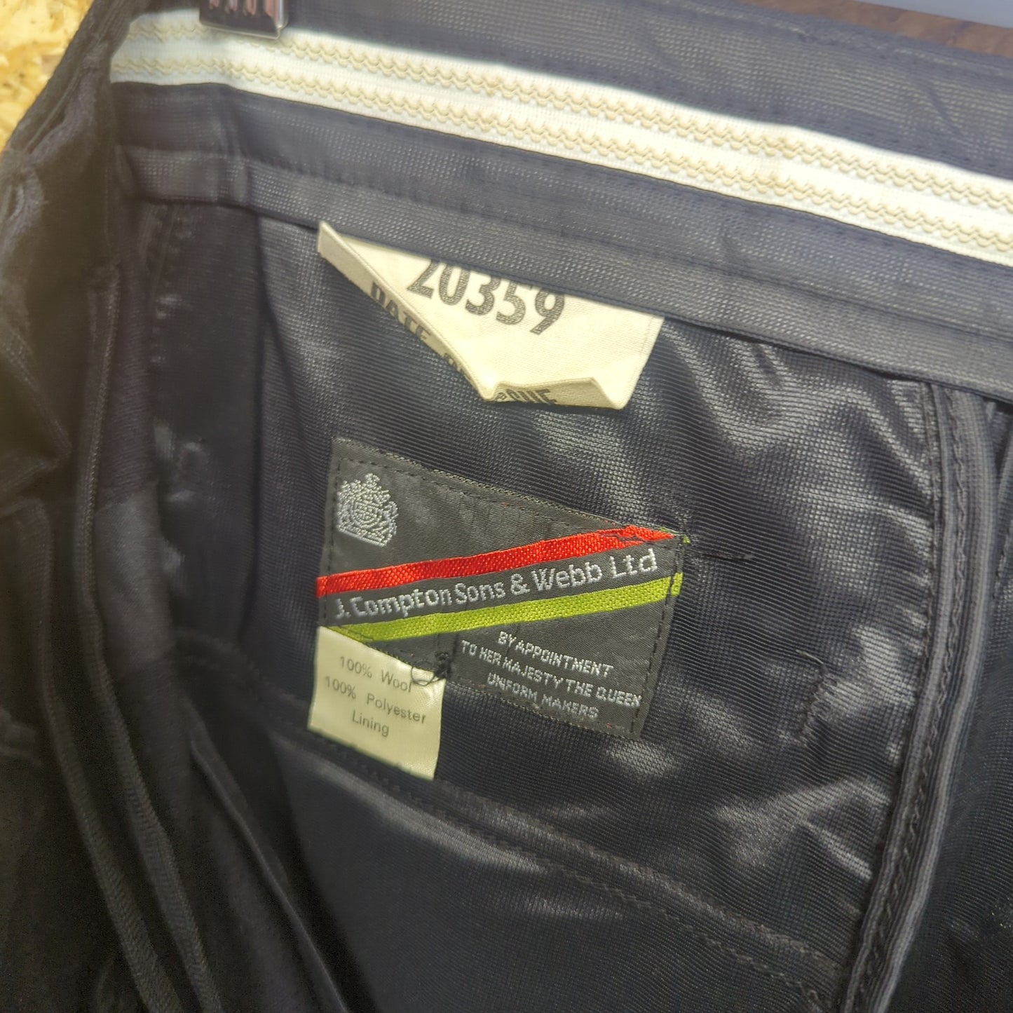 J Compton Sons Webb Ltd Wool Trousers Pants Navy Blue Royal Military W34 L32