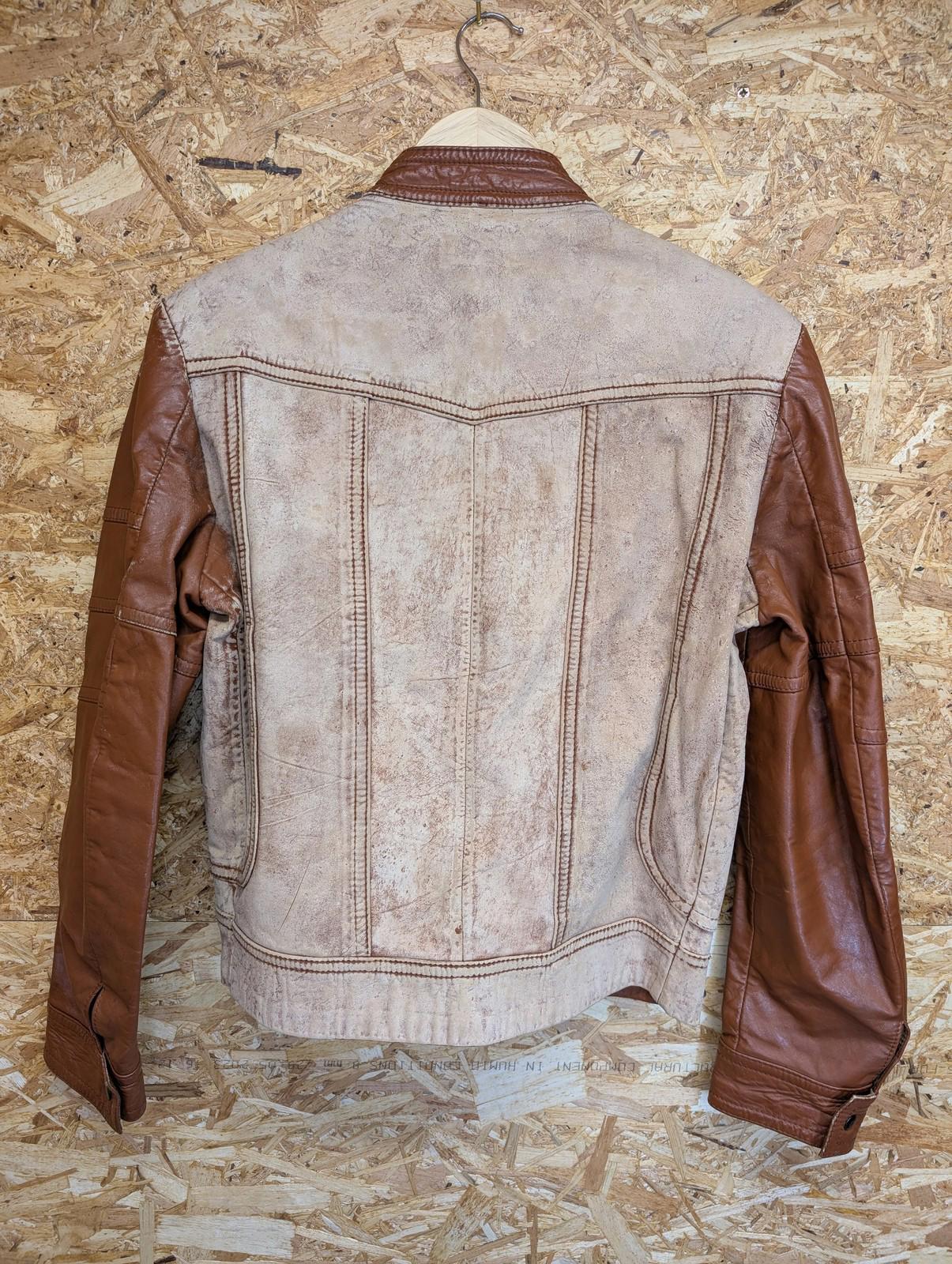 Genuine Leather Jacket Size 10 Medium Women Vintage 80s Biker Cafe Racer Brown