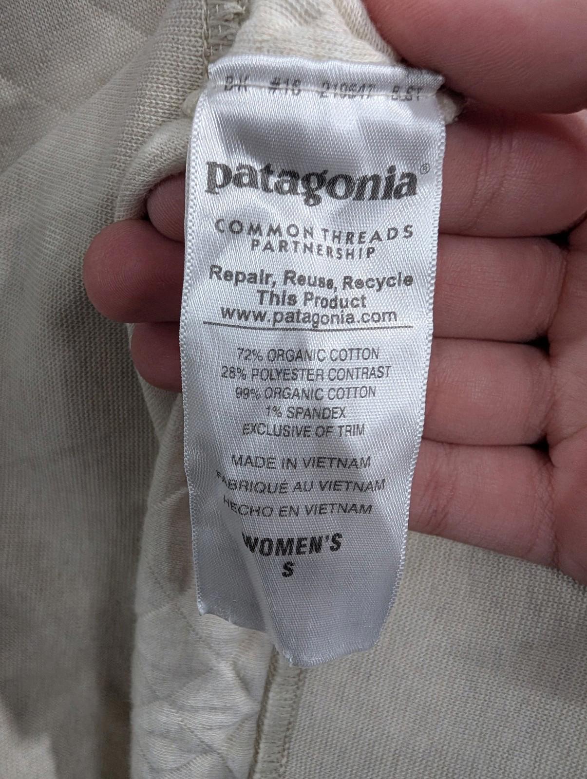 Patagonia Quilted Pullover Small Women Organic Cotton Crew Diamond Pattern Snap