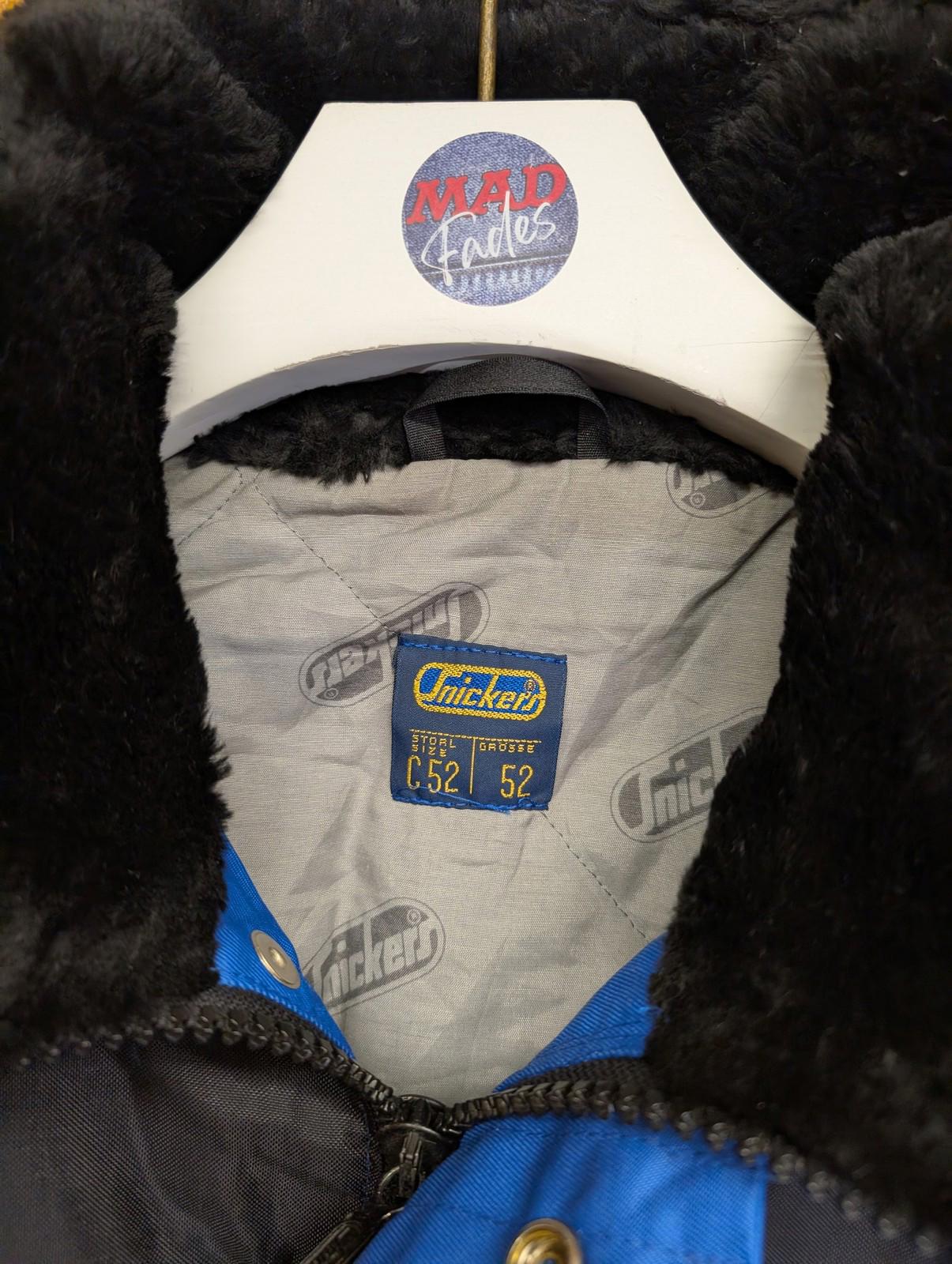 Snickers Workwear Jacket Size Large 42 52 Men Mid-Length Blue Black Fur Collar