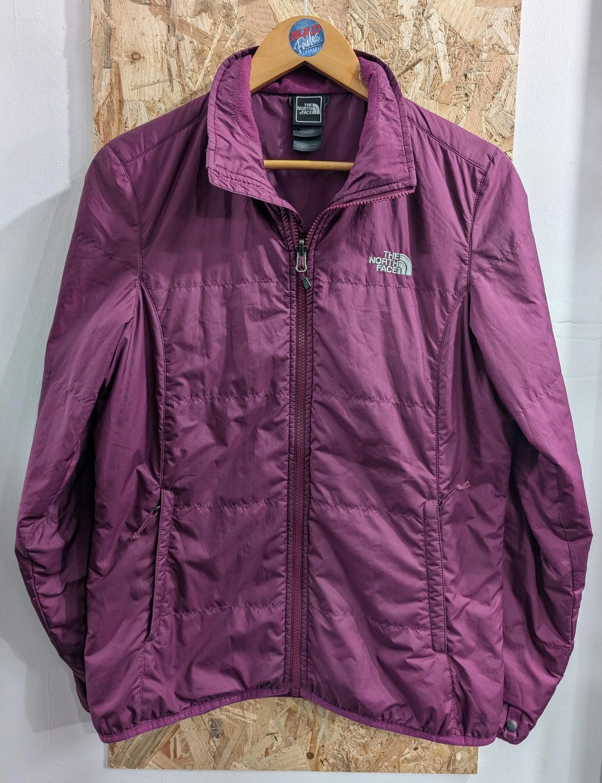 North Face Puffer Jacket Womens Size Medium Mid-Length Insulated Purple Cherry