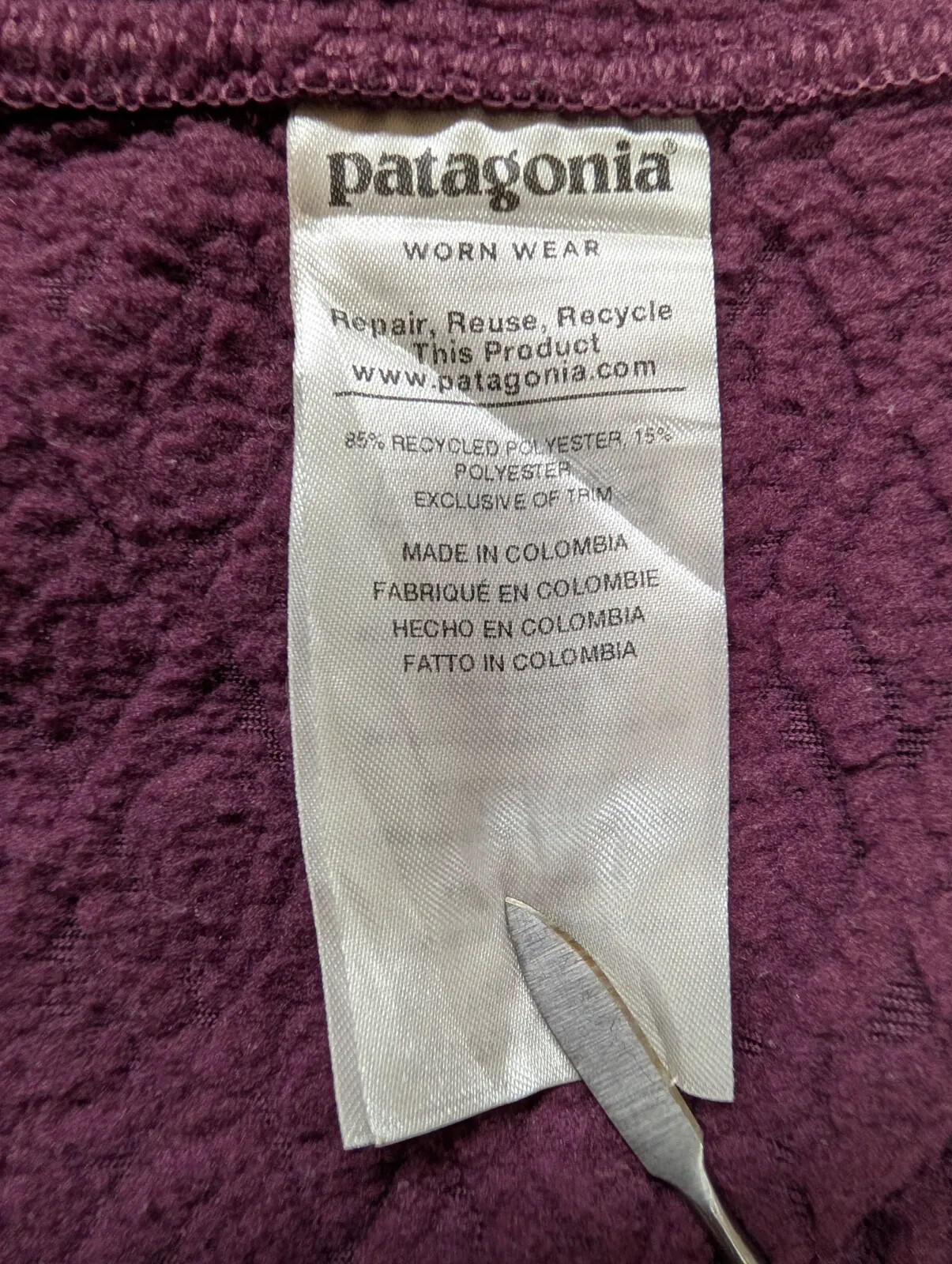 Patagonia Fleece Hoodie Womens Large Pullover Purple Pullover Top Gym Pockets