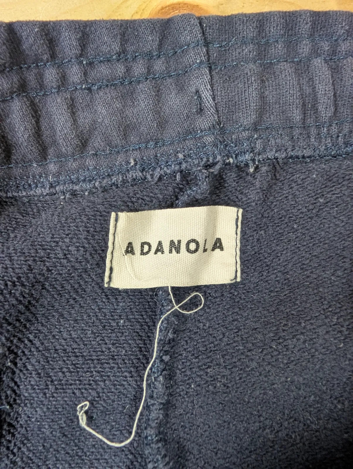 Adanola Joggers W30 L30 Navy Cotton Brushed Fleece Logo Print Striped Sweatpants