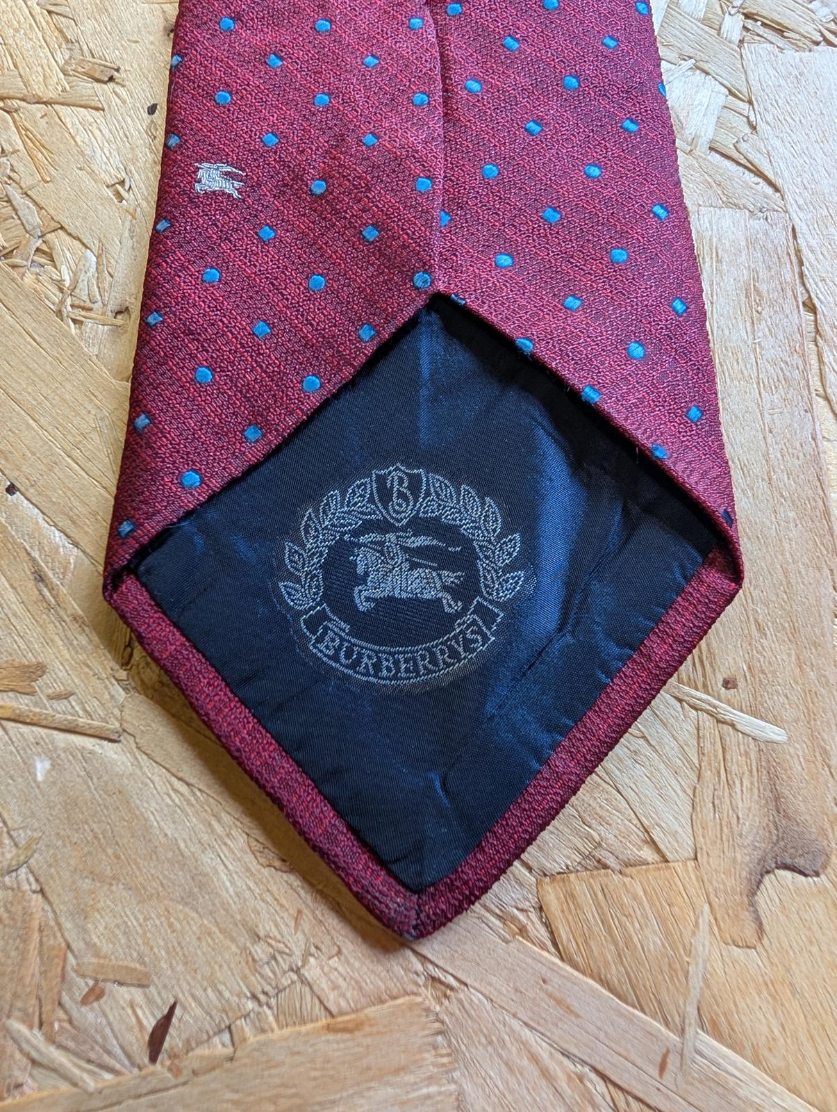 Burberry's Silk Tie 58" 148cm Made In Italy Burgundy Red Blue Prorsum Pattern