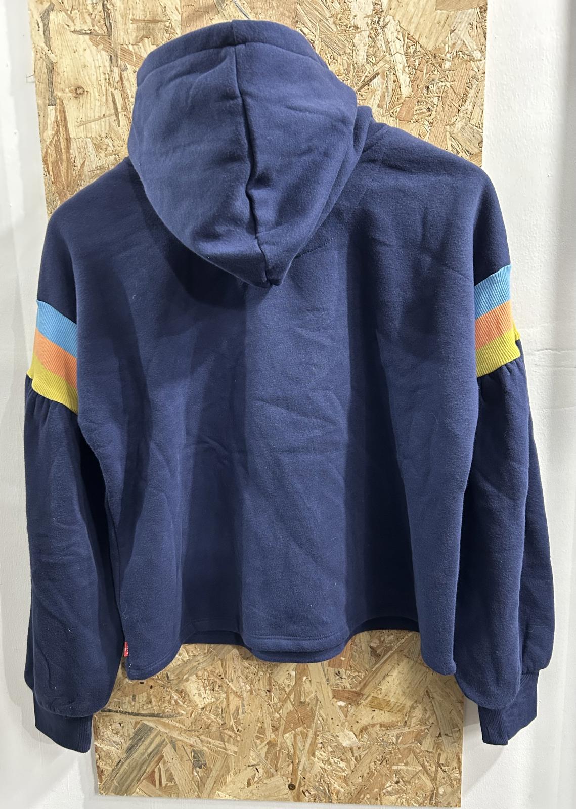 Levis Hoodie Girls Age 16 Size Navy Blue Embroidered Logo Top Jumper Sweater New
