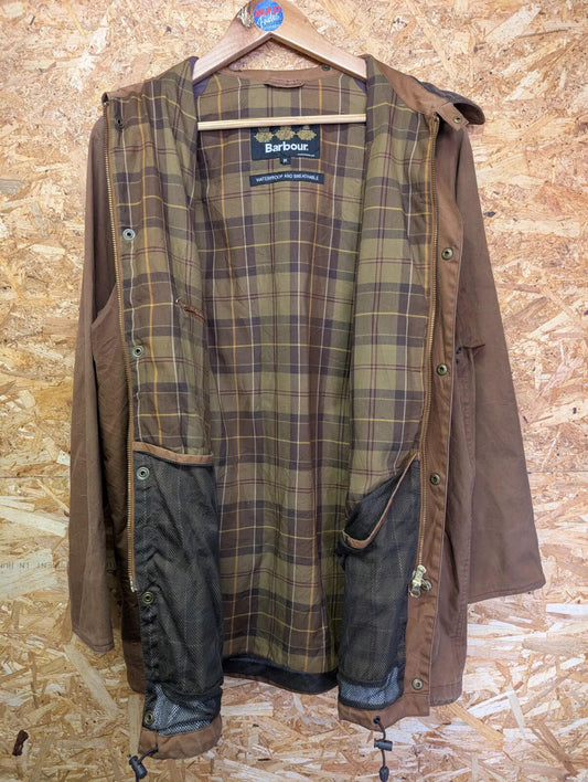Barbour Beaufort Jacket Mens Medium Brown Lightweight Waterproof Breathable