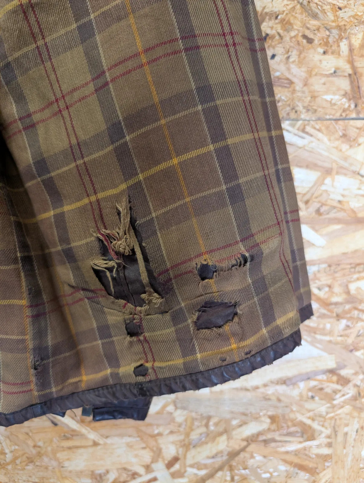 Barbour A417 Utility Wax Jacket Mens Large Brown Cotton Cord Collar Pockets